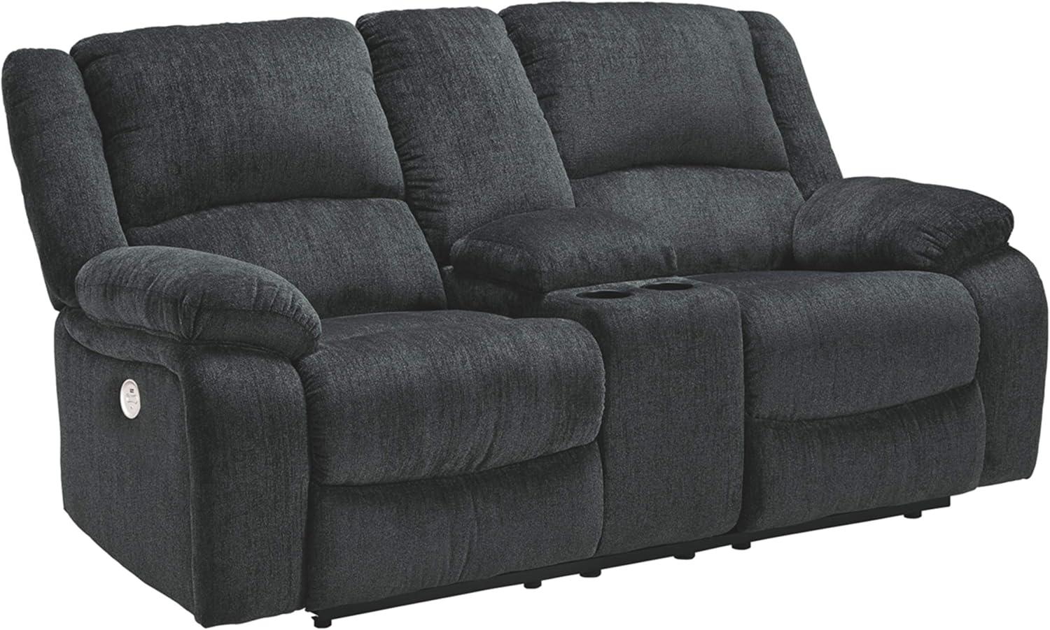 Signature Design by Ashley Draycoll Power Reclining Loveseat in Slate