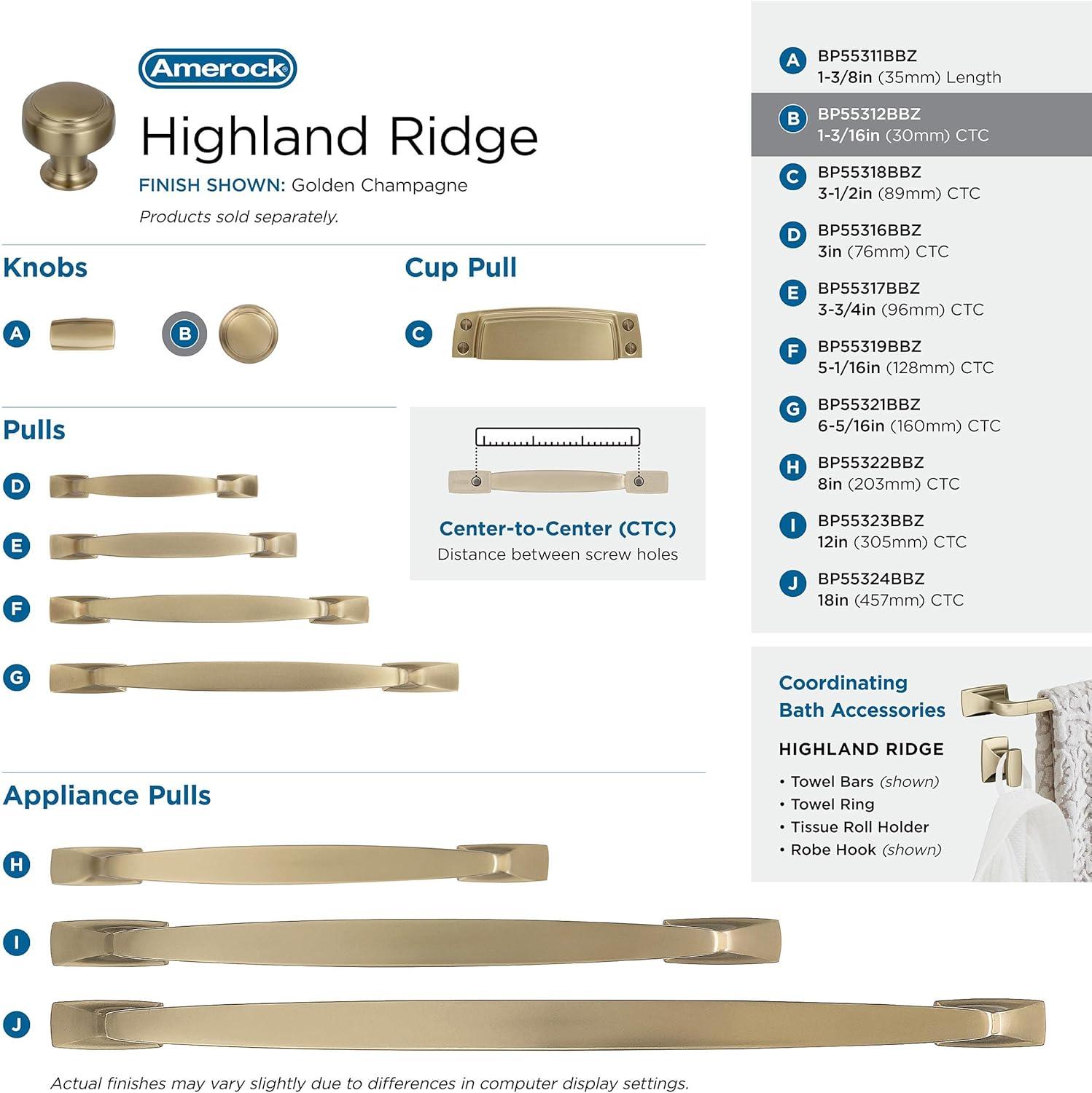 Highland Ridge 1 3/16" Diameter Mushroom Knob