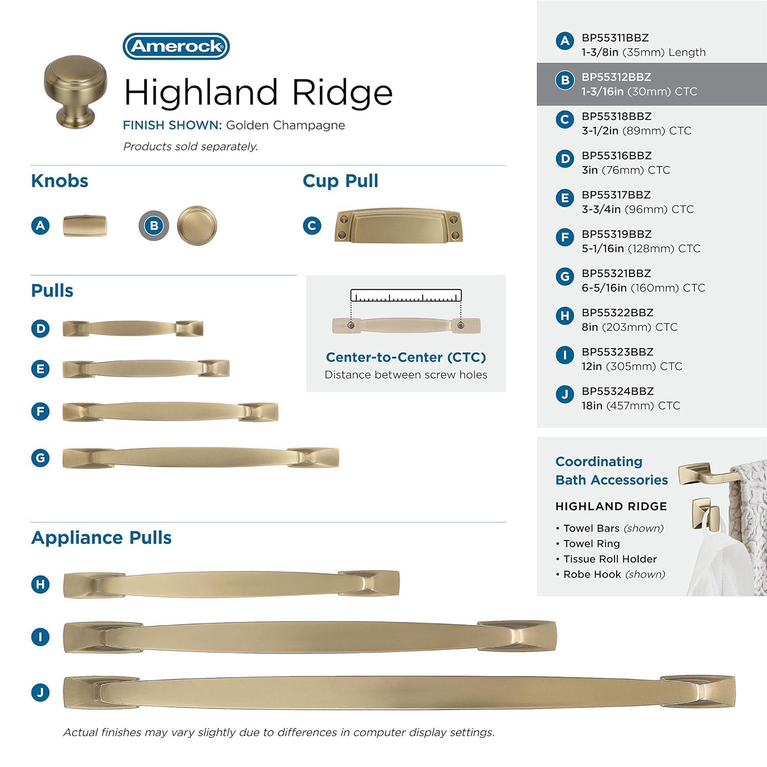Highland Ridge 1 3/16" Diameter Mushroom Knob