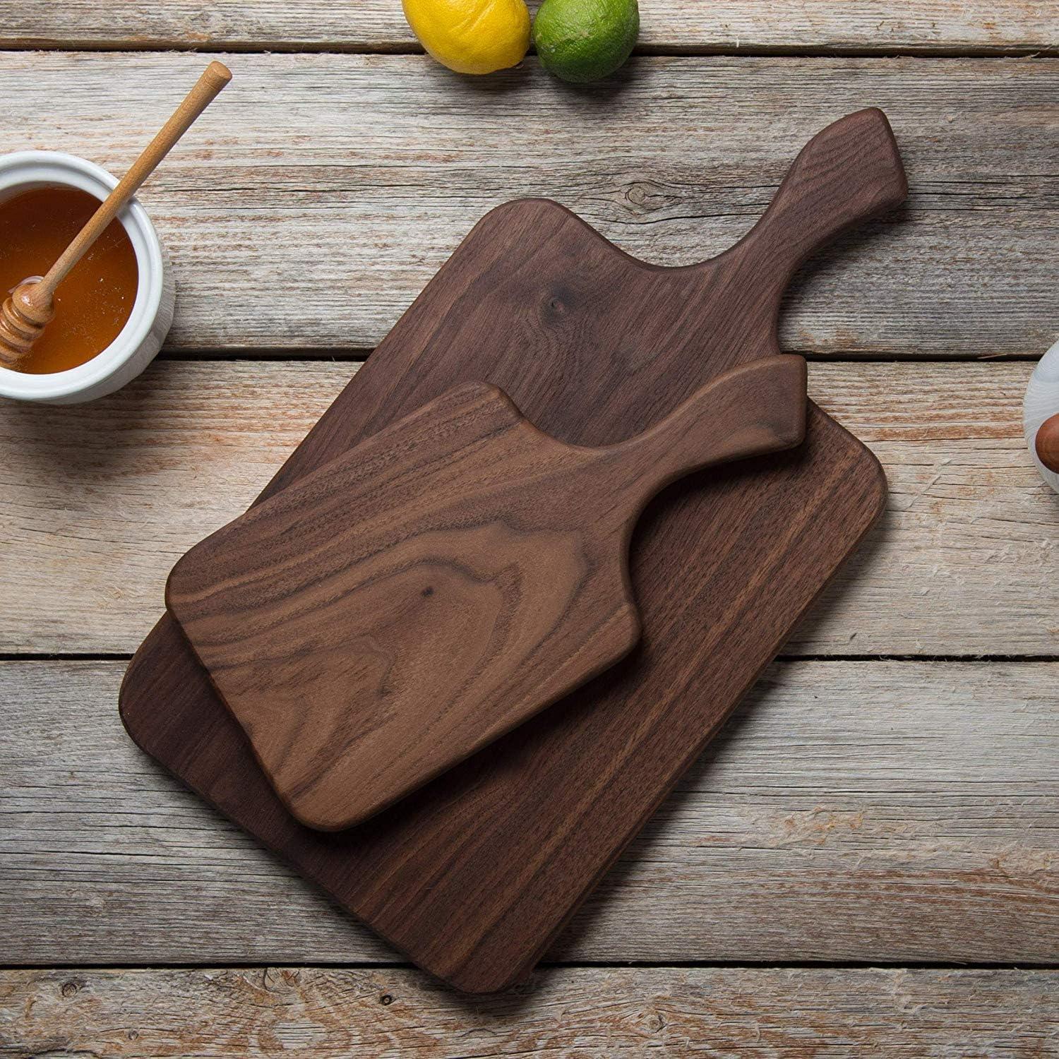 Brazos Home Dark Walnut Wood Cutting Board for Kitchen, Seasoned, Chopping Board, Wood Cheese Board, Charcuterie Platter, Ideal for Serving or Chopping Fruit, Vegetables, Cheese or Meat, 11x6, Small