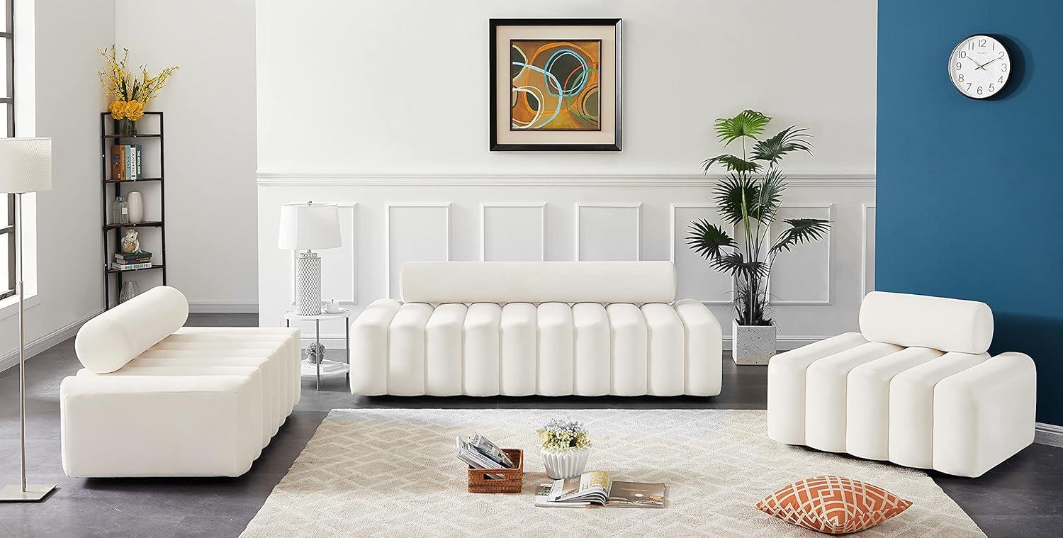 Meridian Furniture Melody Cream Velvet Loveseat