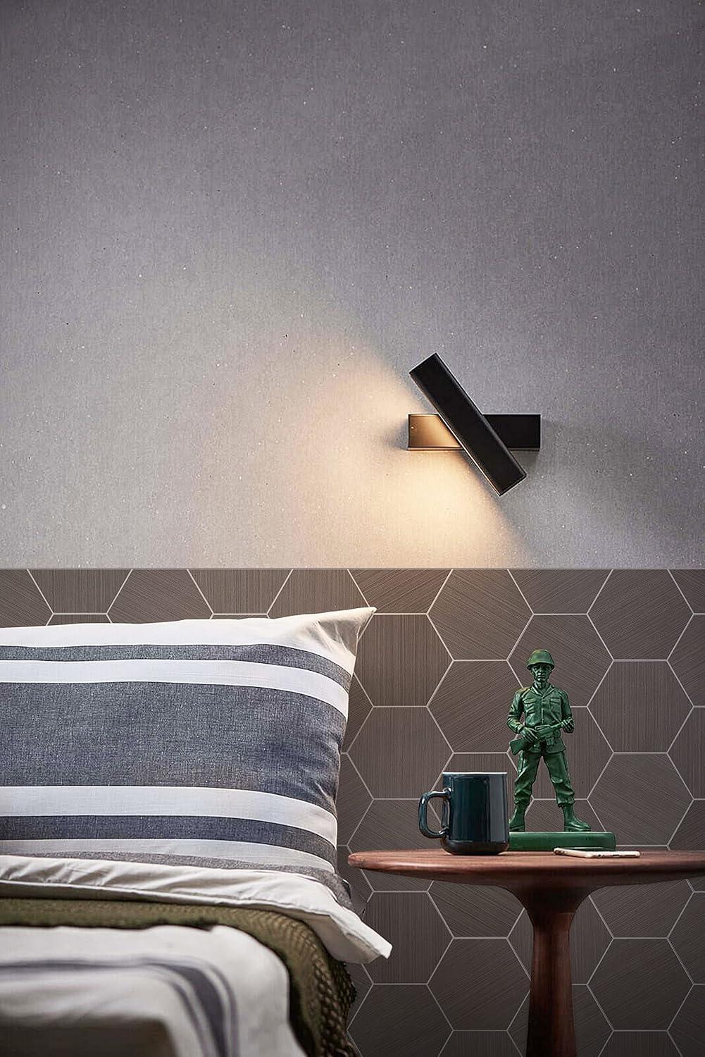 Mocha Hexagon Peel and Stick Resin Wall Tiles