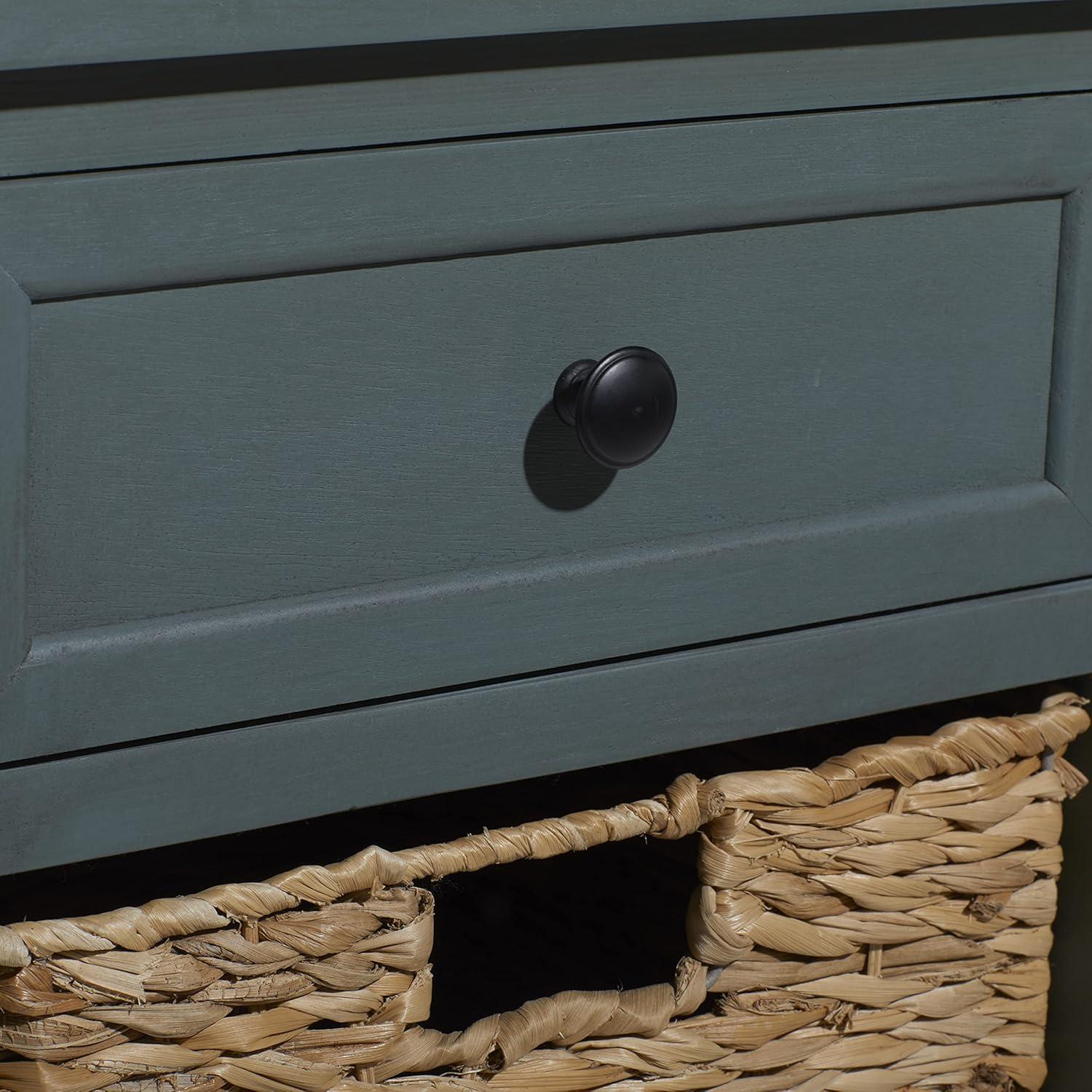 Wooden Side Chest with Wicker Drawers Brown - Olivia & May