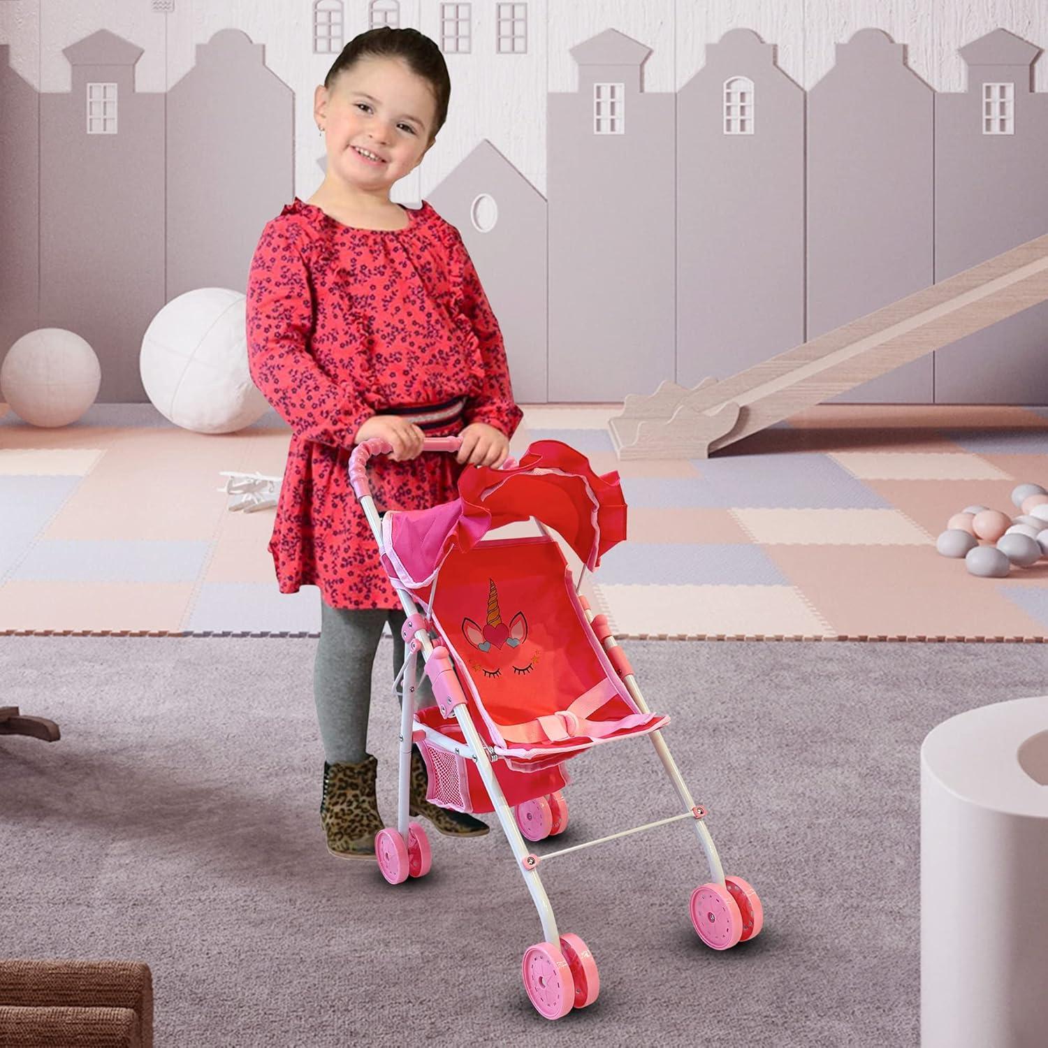 The New York Doll Collection Baby Doll Stroller My First Toy Stroller Pink