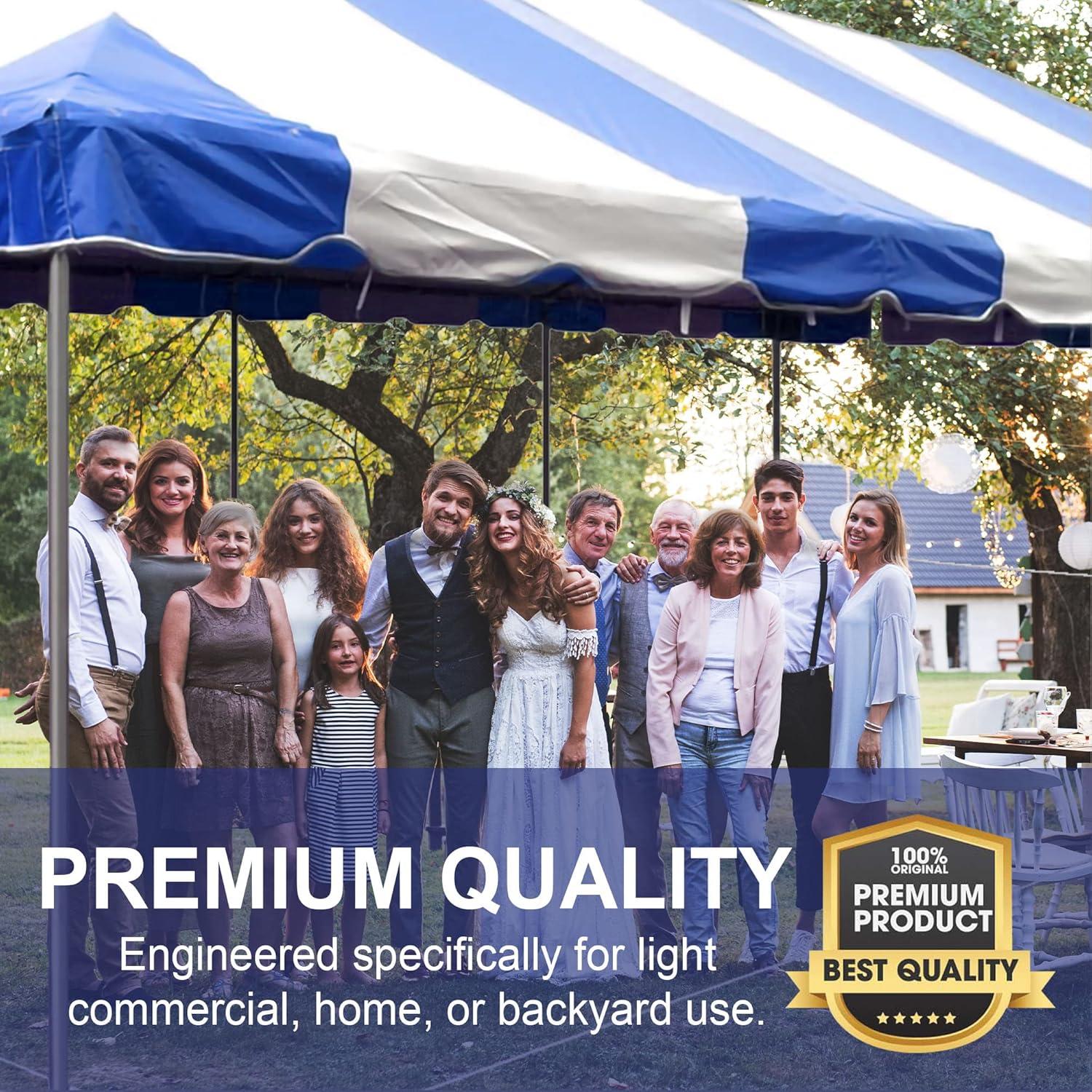 Party Tents Direct 20' x 20' Weekender Pole Party Tent with Sidewalls, Red