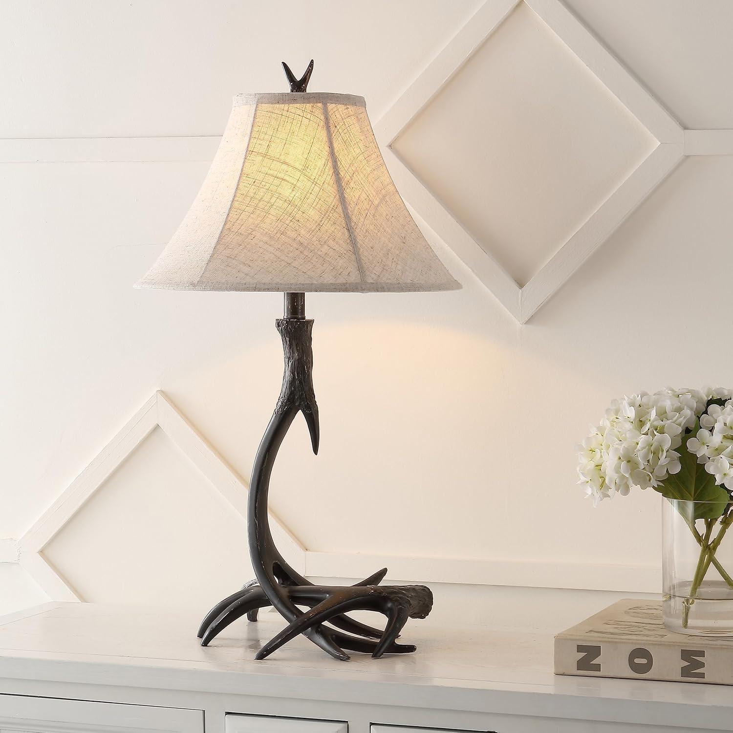 JONATHAN Y JYL6305C Antler 27.5" Rustic Resin LED Table Lamp, Traditional for living room, dinning room, bedroom, office Bulb Included, Black