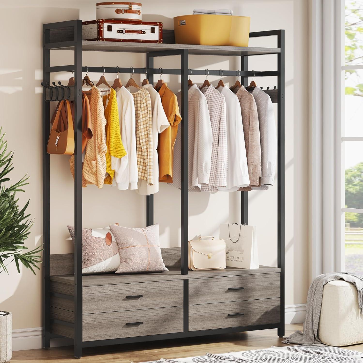 Heavy Duty Garment Rack With 4 Drawers
