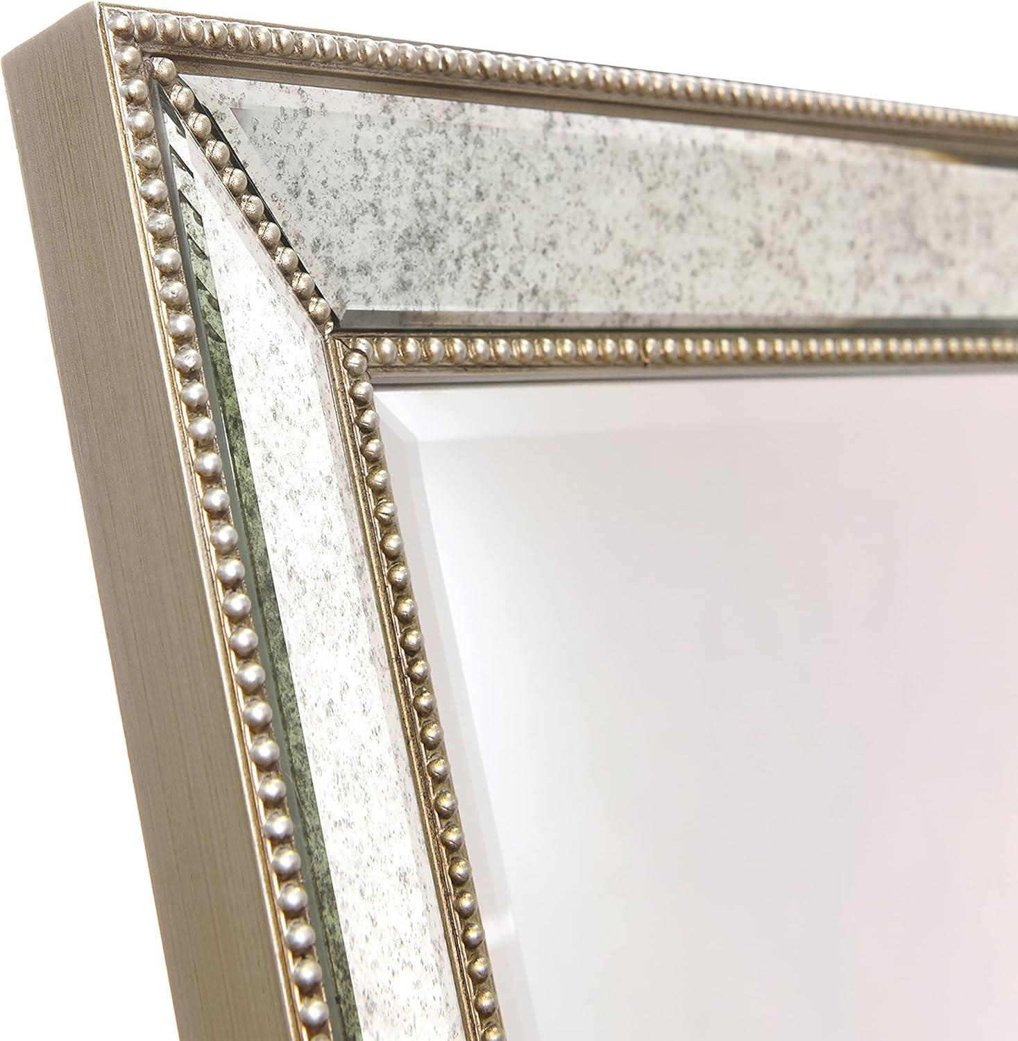 Empire Art Direct Champagne Bead Beveled Rectangular Wall Mirror - Clear 18 in. x 2.16 in. x 64 in.