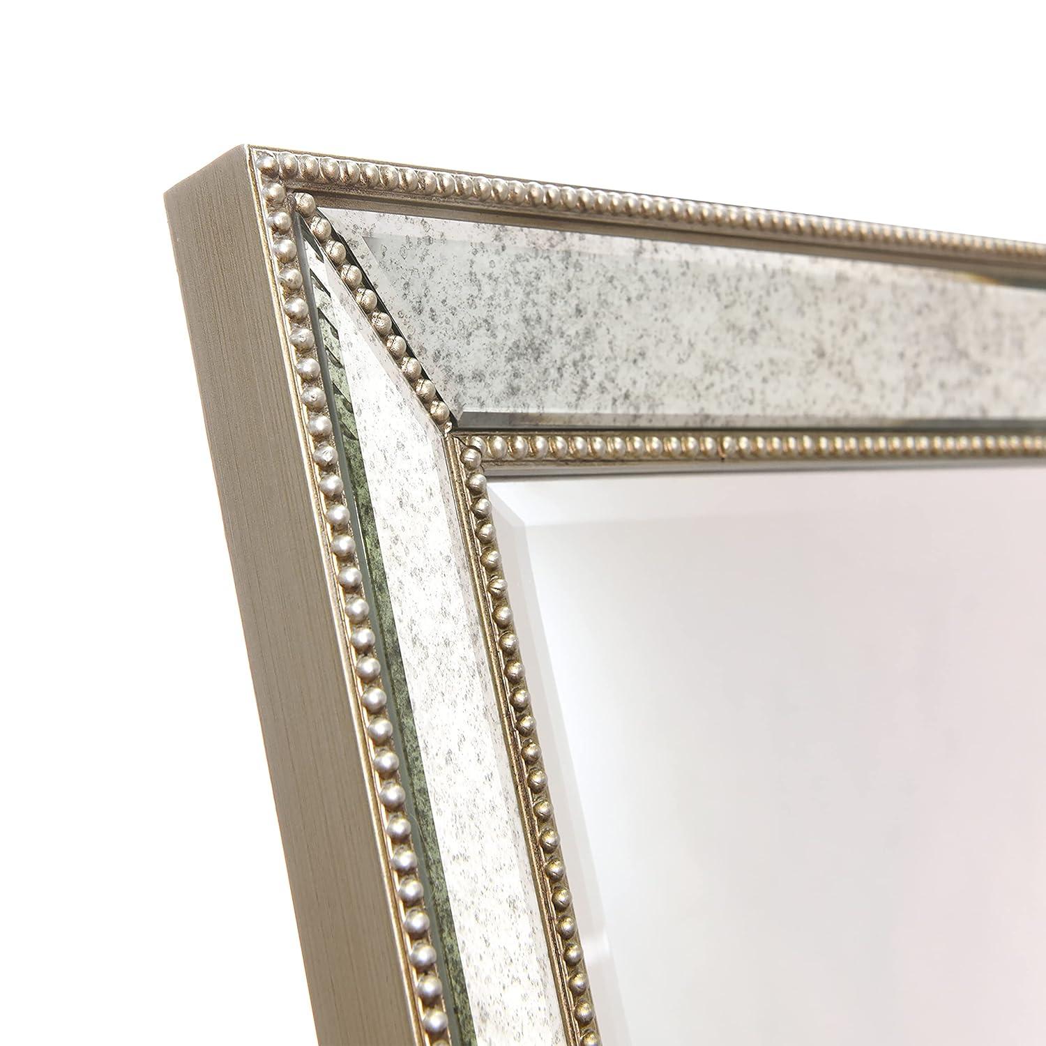 Empire Art Direct Champagne Bead Beveled Rectangular Wall Mirror - Clear 18 in. x 2.16 in. x 64 in.