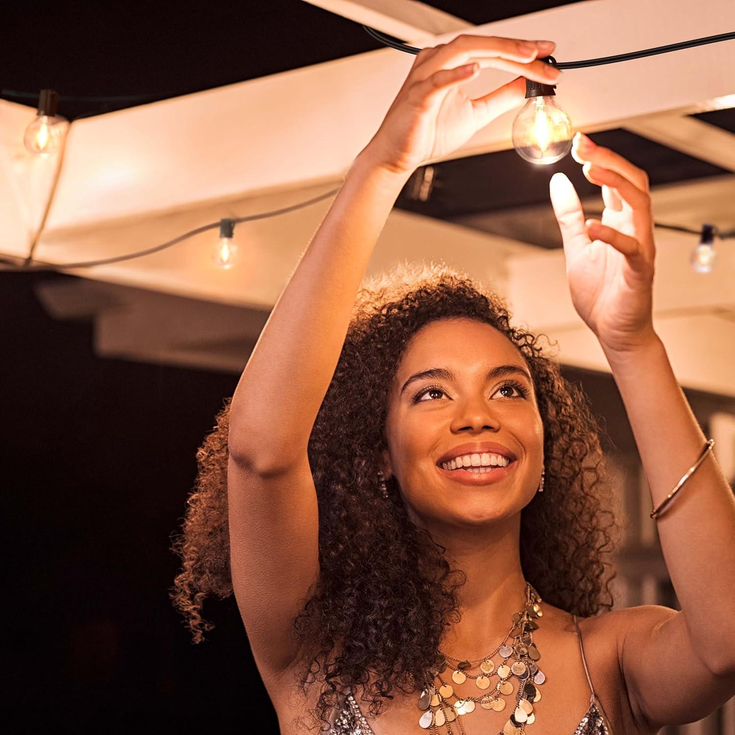 Brightech Ambience Pro 15pk 1-Watt 2700K G40 Dimmable E17 LED Vintage Edison LED Light Bulbs