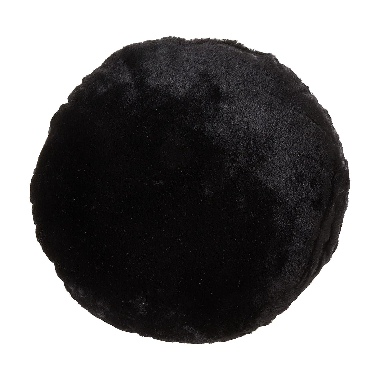 Saro Faux Rabbit Fur Collection Reversible Throw Pillow