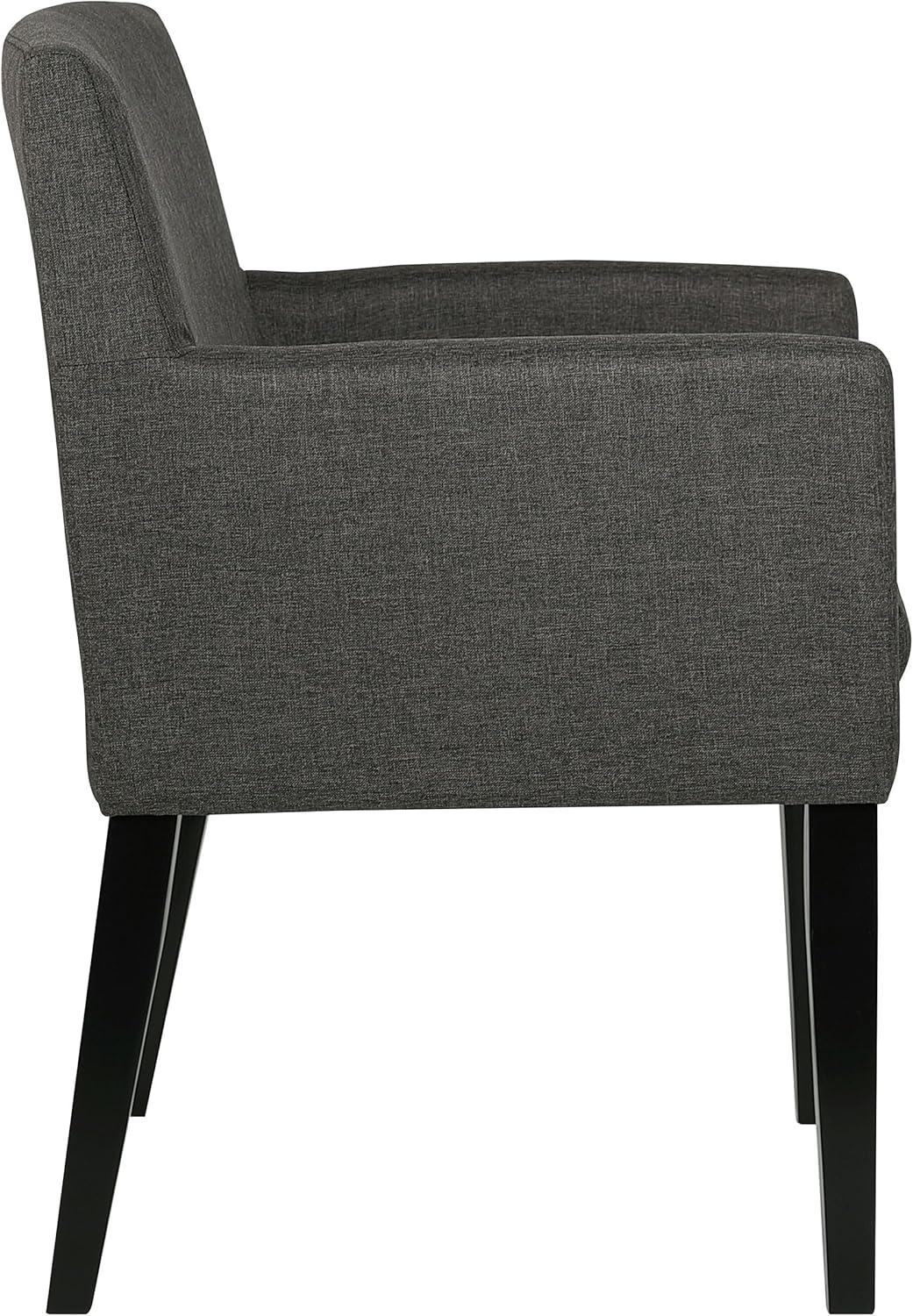 Catherine Upholstered Dining Arm Chair Charcoal Grey and Black (Set of 2)