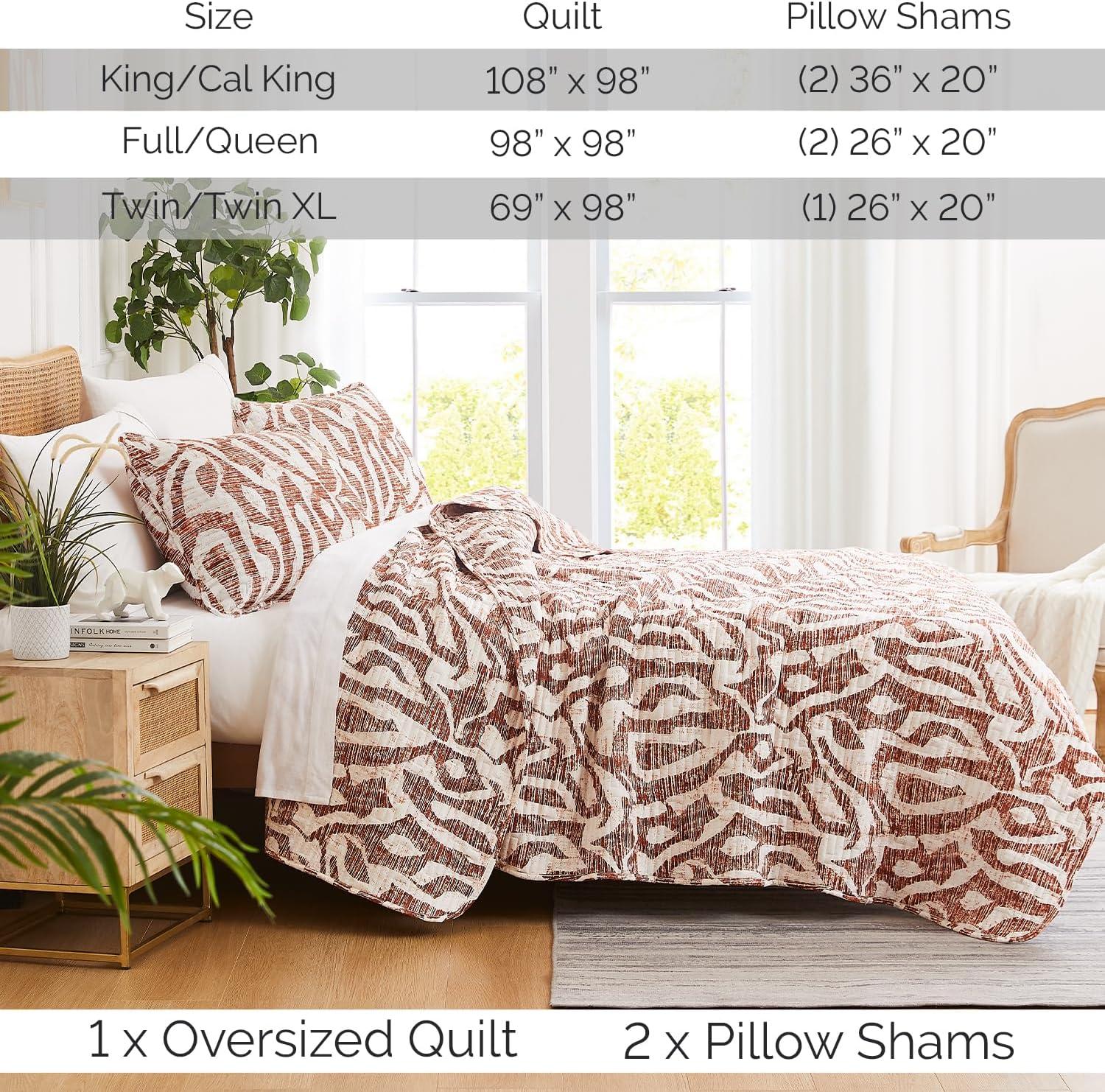 Southshore Fine Living Oversized Khari Lightweight 2-Piece Quilt Set Slate Twin / Twin XL