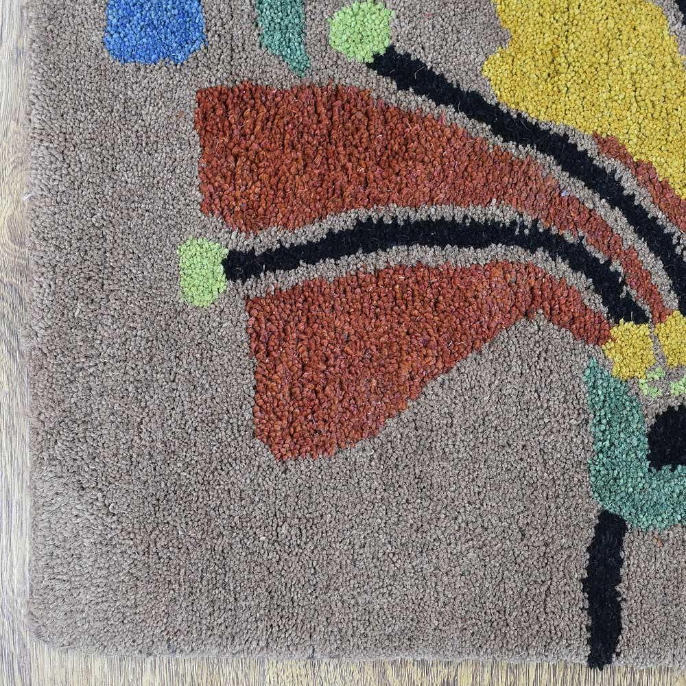 Rugsotic Carpets Hand Tufted Wool Eco-Friendly Area Rugs - 4'x6', Rectangle, Camel, Modern Contemporary Design, High Pile Handmade Anti Skid Rugs for Living Room, Bed Room (K00219)