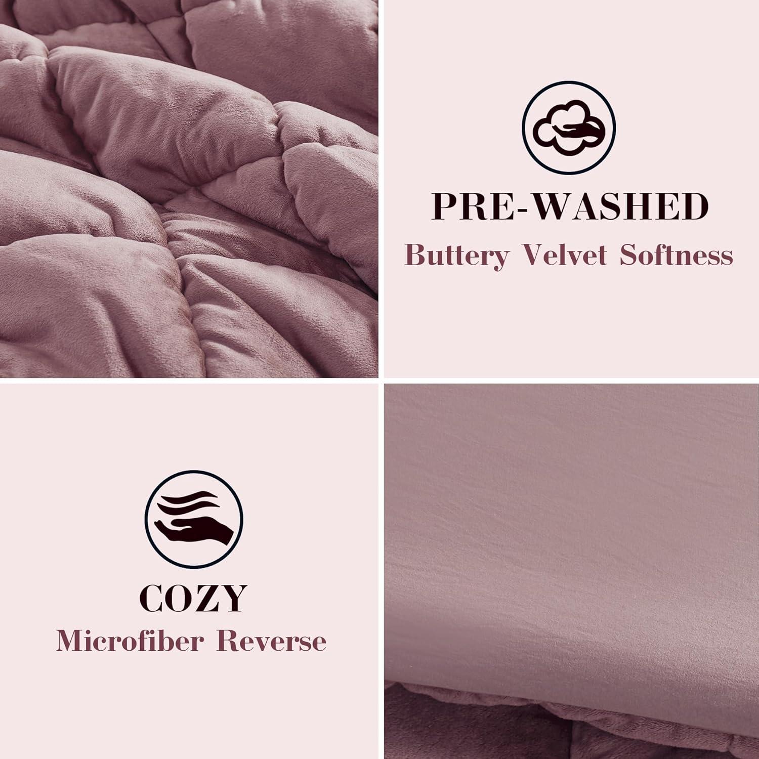 Intelligent Design Velvet Dream Puff Velvet Comforter Set