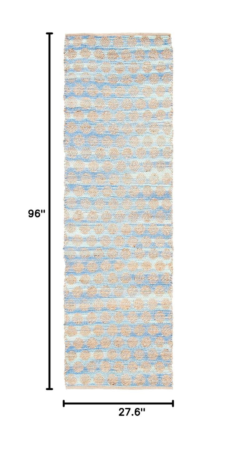 Cape Cod CAP820 Woven Indoor Runner Rug - Blue/Natural - 2'3"x8' - Safavieh