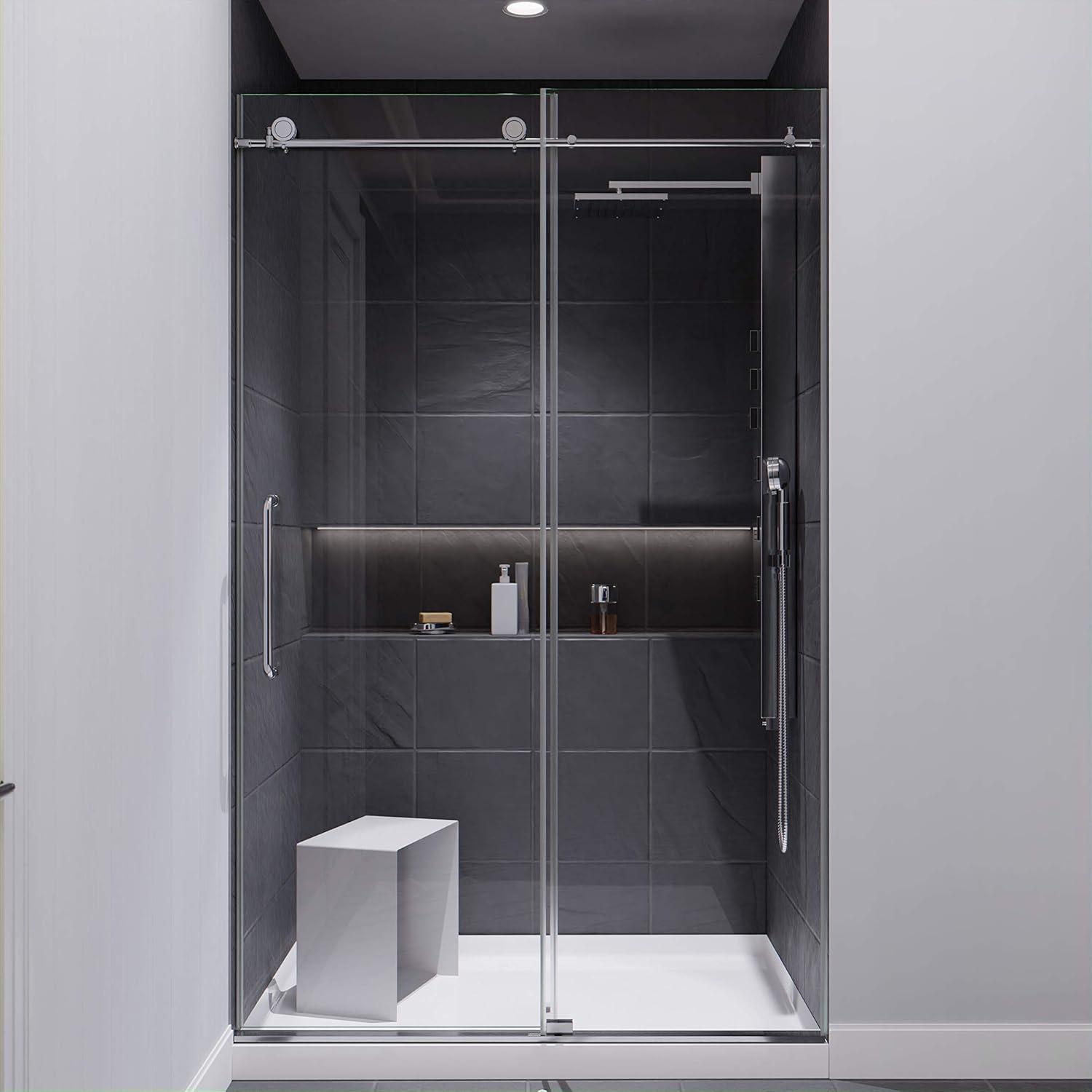 Madam Series 48" W x 76" H Single Sliding Semi-Frameless Shower Door