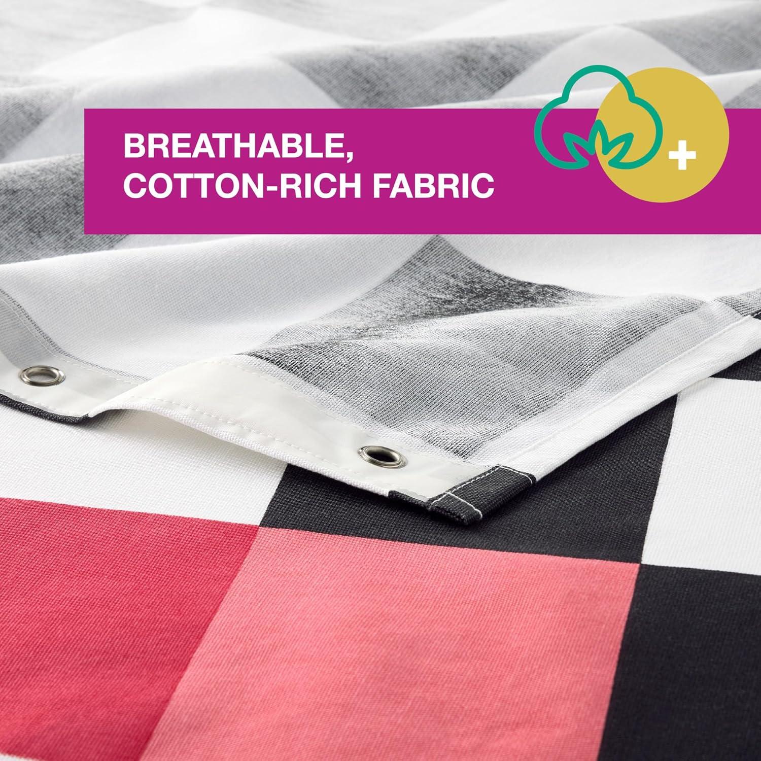 Town & Country Living Town & Country Play Betty Bold Checkerboard Fabric Shower Curtain 70"X72"