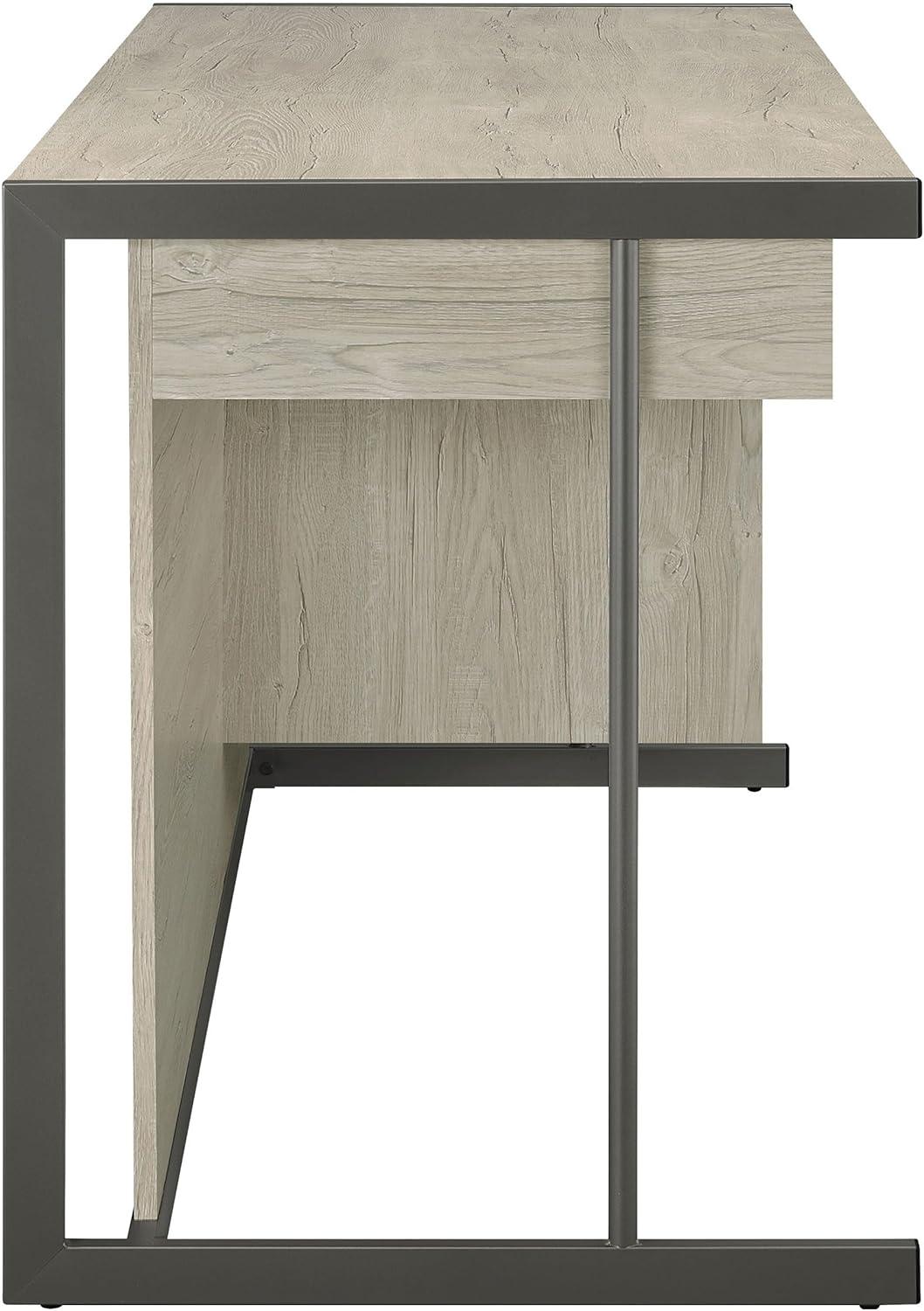 Coaster Loomis 4-drawer Modern Wood Office Desk in Whitewashed Gray