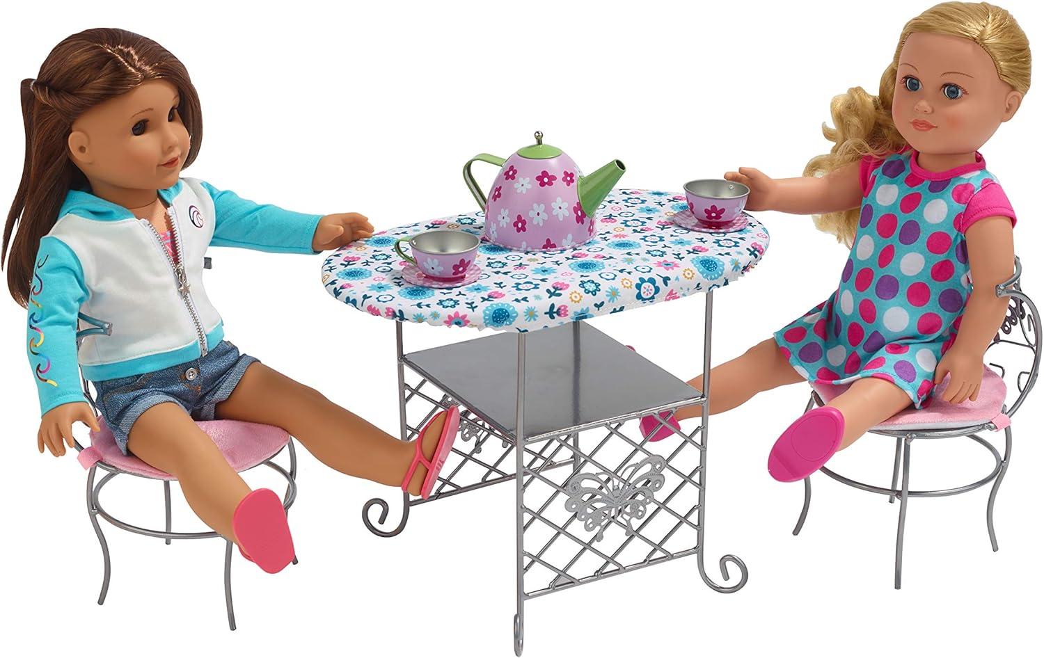 Badger Basket Tea Time Doll Table and Chair Set with Accessories