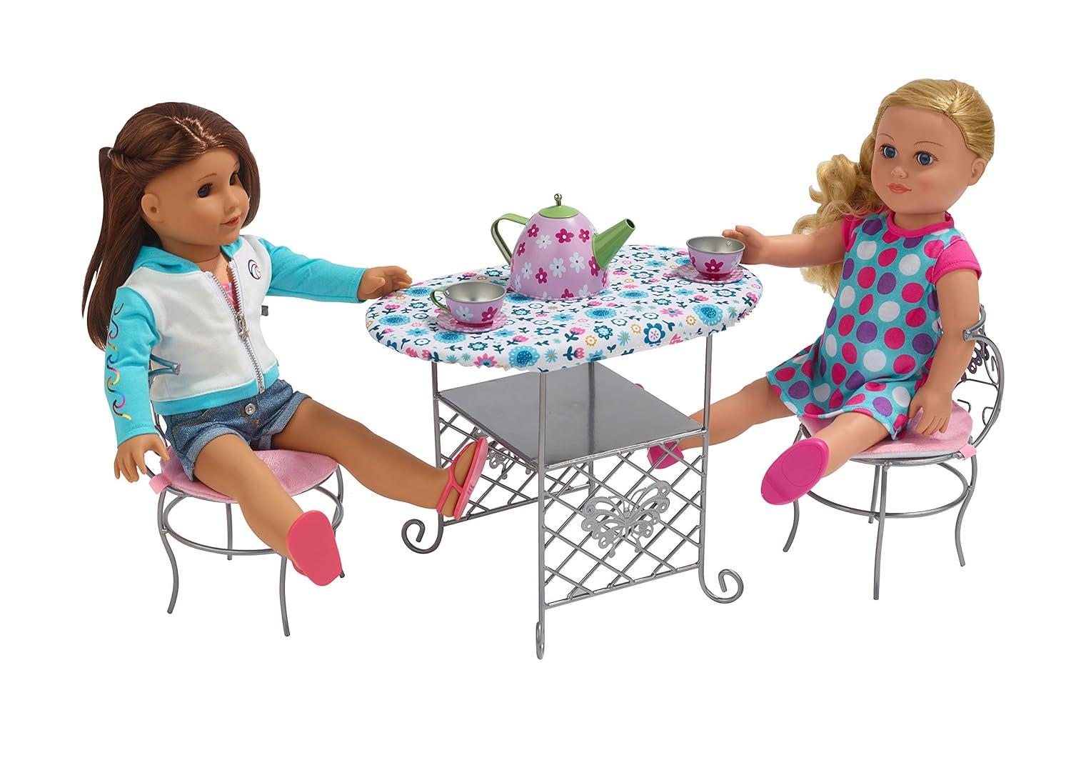Badger Basket Tea Time Doll Table and Chair Set with Accessories