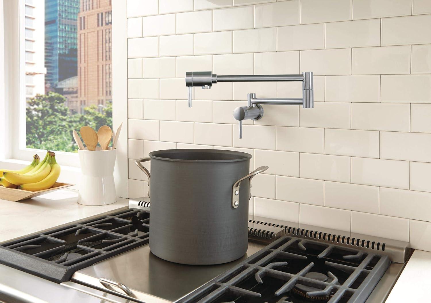 Contemporary Pot Filler Faucet, Wall Mount Pot Filler Kitchen Faucet