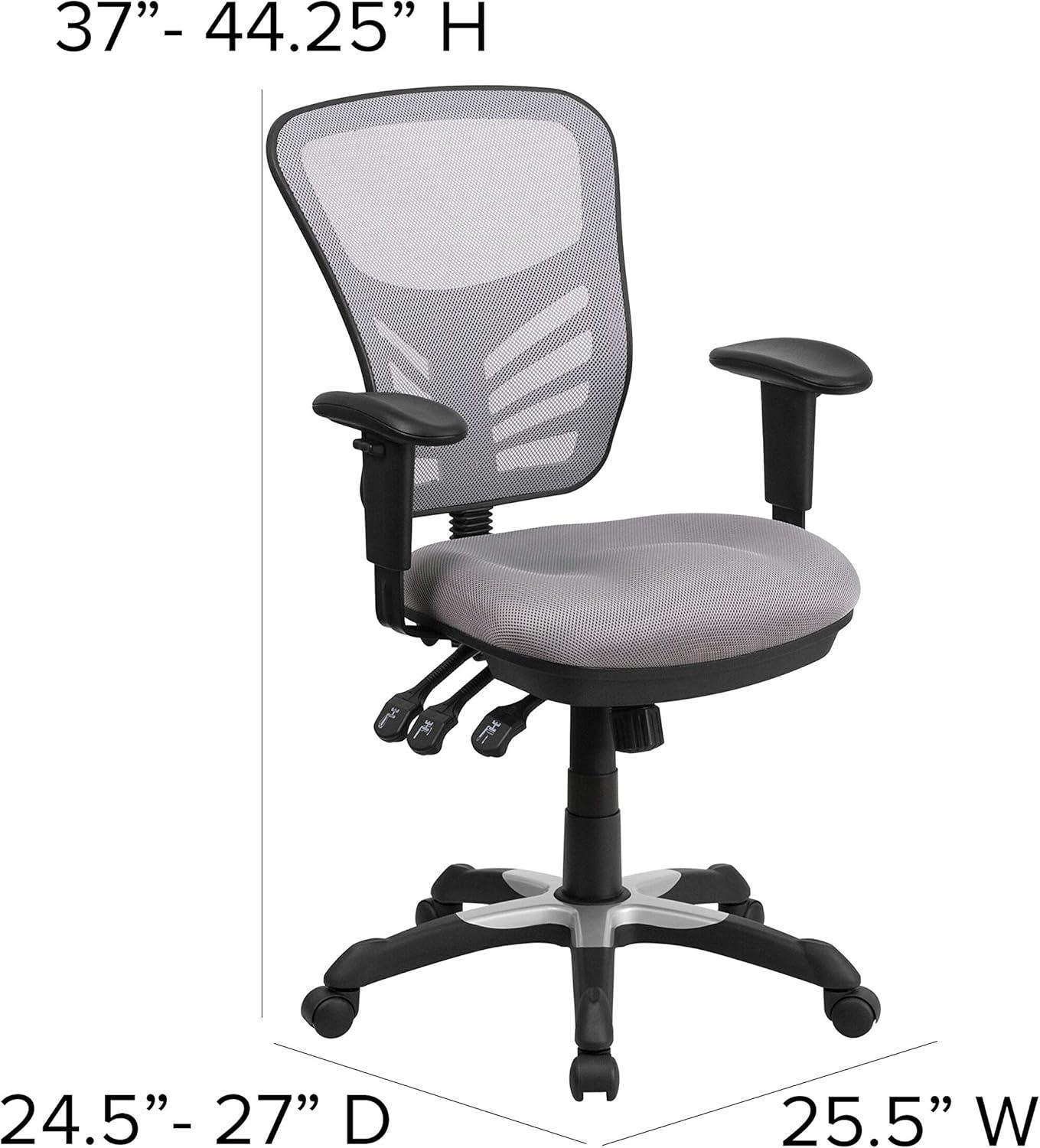 Flash Furniture Mid-Back Mesh Multifunction Executive Swivel Ergonomic Office Chair with Adjustable Arms