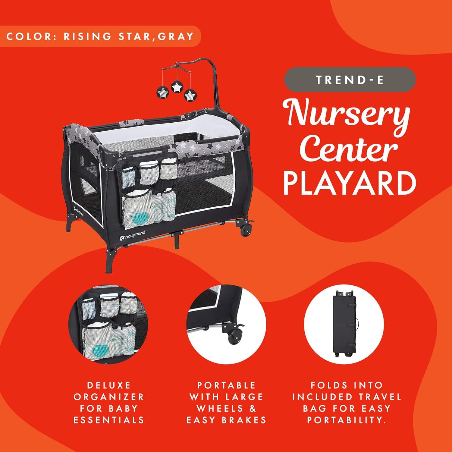 Baby Trend Trend-E Nursery Center in Rising Star Gray