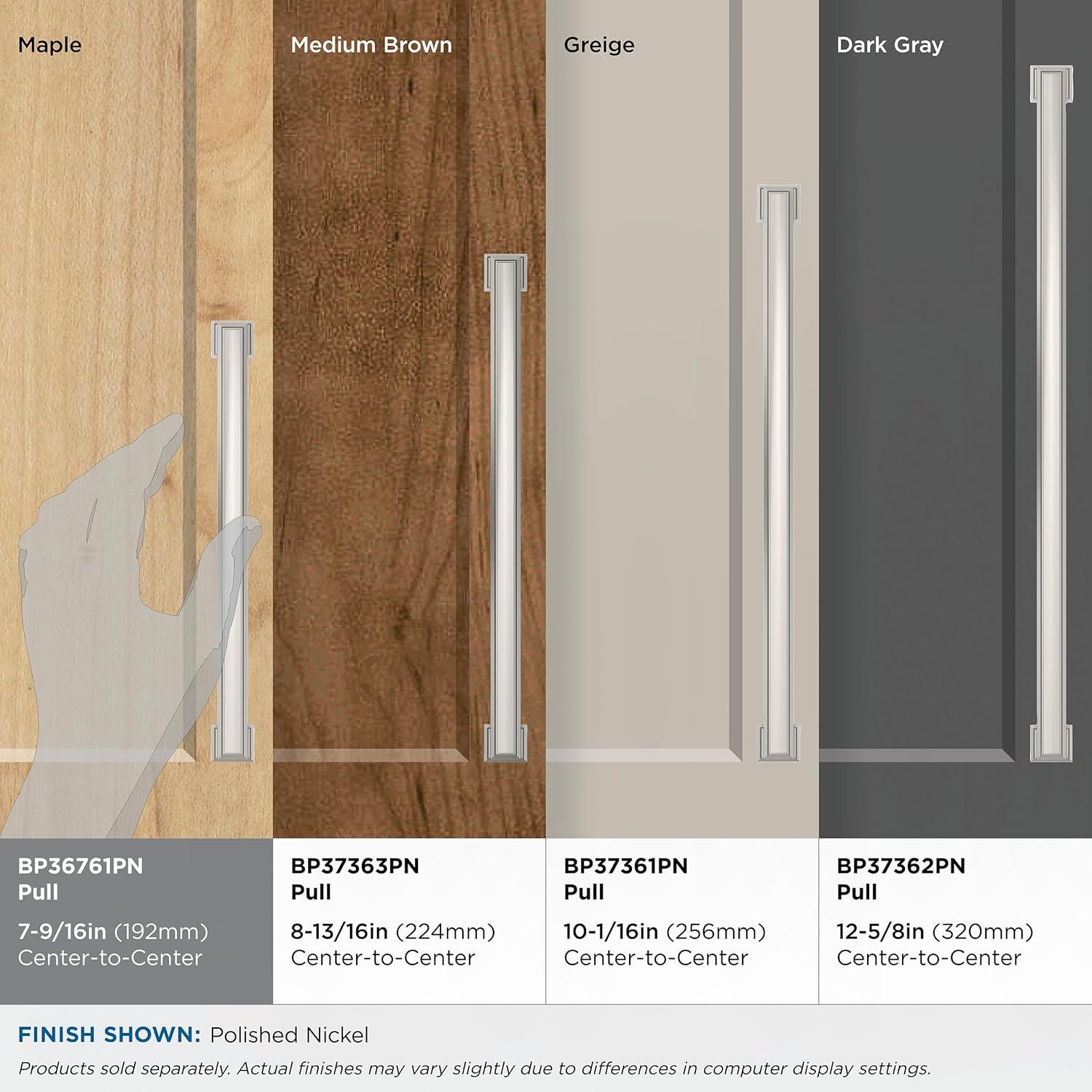 Amerock Appoint 7-9/16 inch (192mm) Center-to-Center Polished Nickel Cabinet Pull