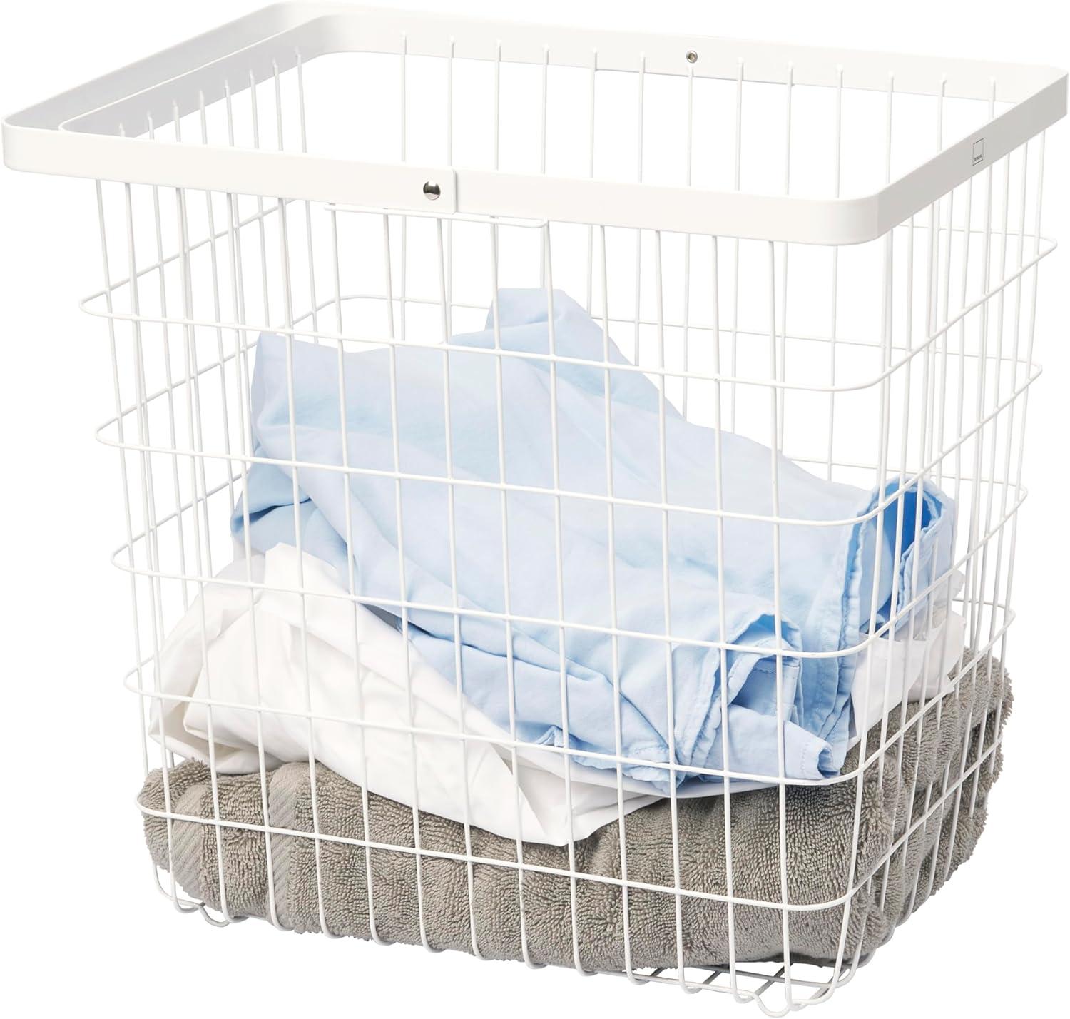 Yamazaki Home Yamazaki Home Laundry Basket, Storage Hamper, Large, Steel, Large, 8.75 gallons, 33 liters