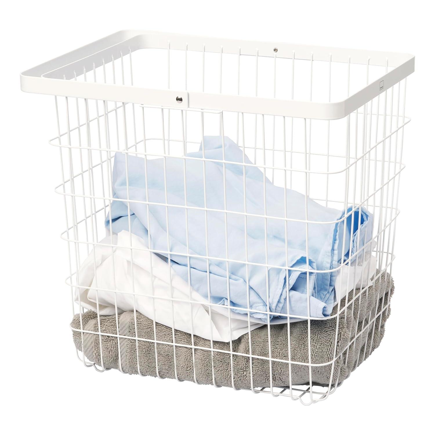 Yamazaki Home Yamazaki Home Laundry Basket, Storage Hamper, Large, Steel, Large, 8.75 gallons, 33 liters