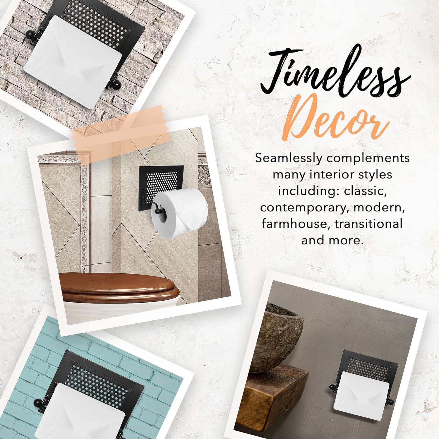 Wall Mount Rustic Toilet Paper Holder with Hole Punch Detail