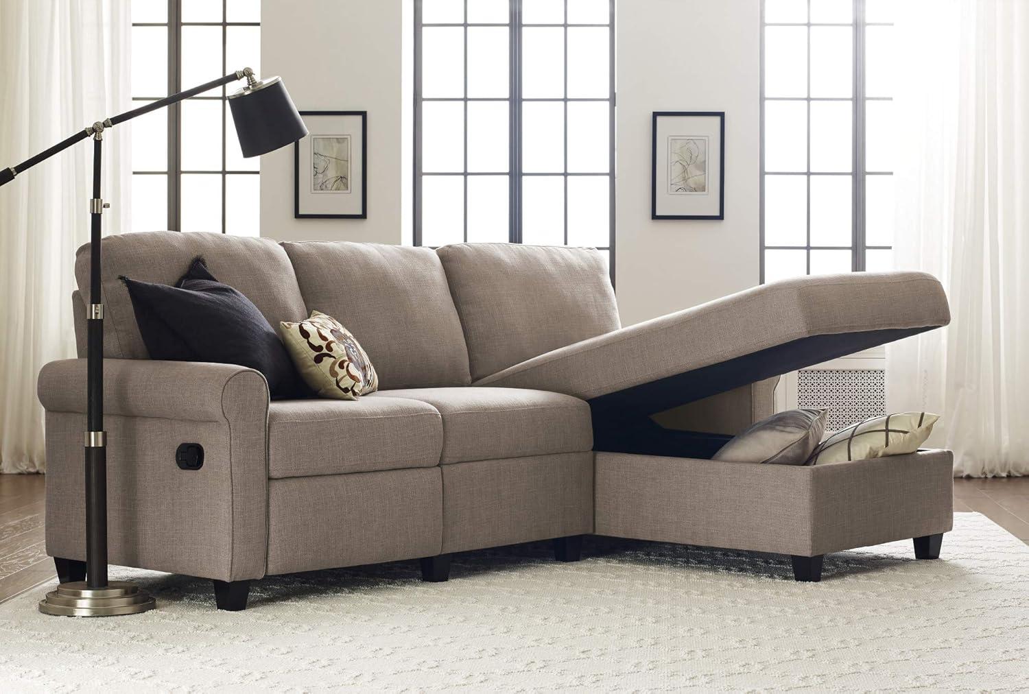 Serta Copenhagen Reclining Sectional Sofa with Storage Chaise