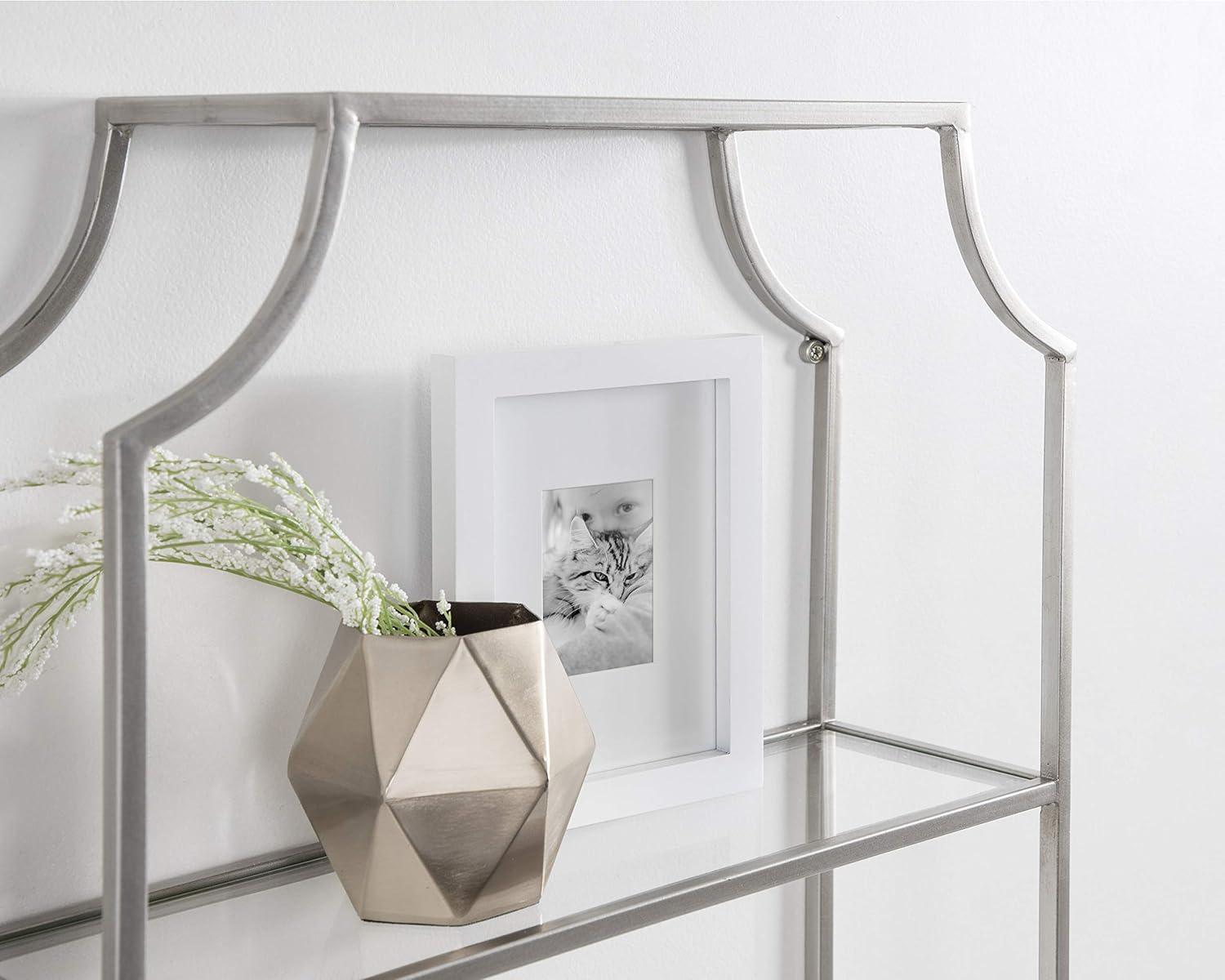 Kate and Laurel Ciel Metal Wall Shelf, Silver 18x24