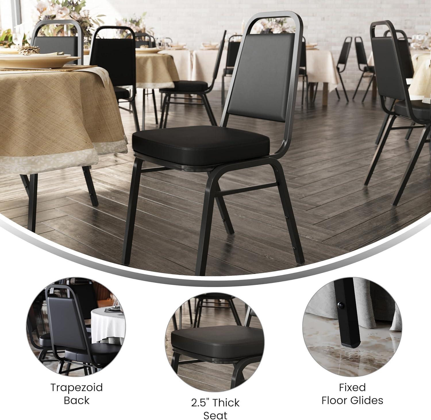 Flash Furniture Amaya Trapezoidal Back Stacking Banquet Chair with 2.5" Thick Seat