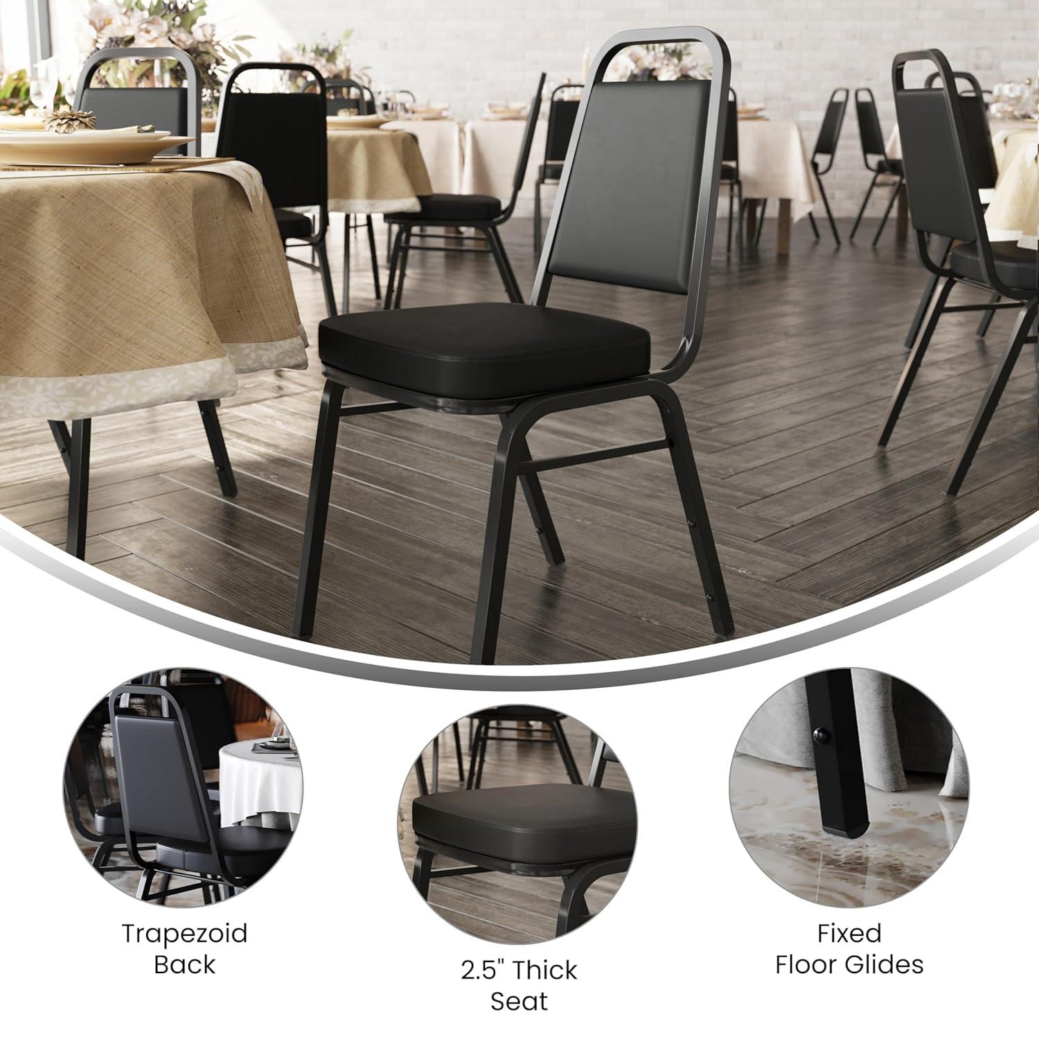 Flash Furniture Amaya Trapezoidal Back Stacking Banquet Chair with 2.5" Thick Seat