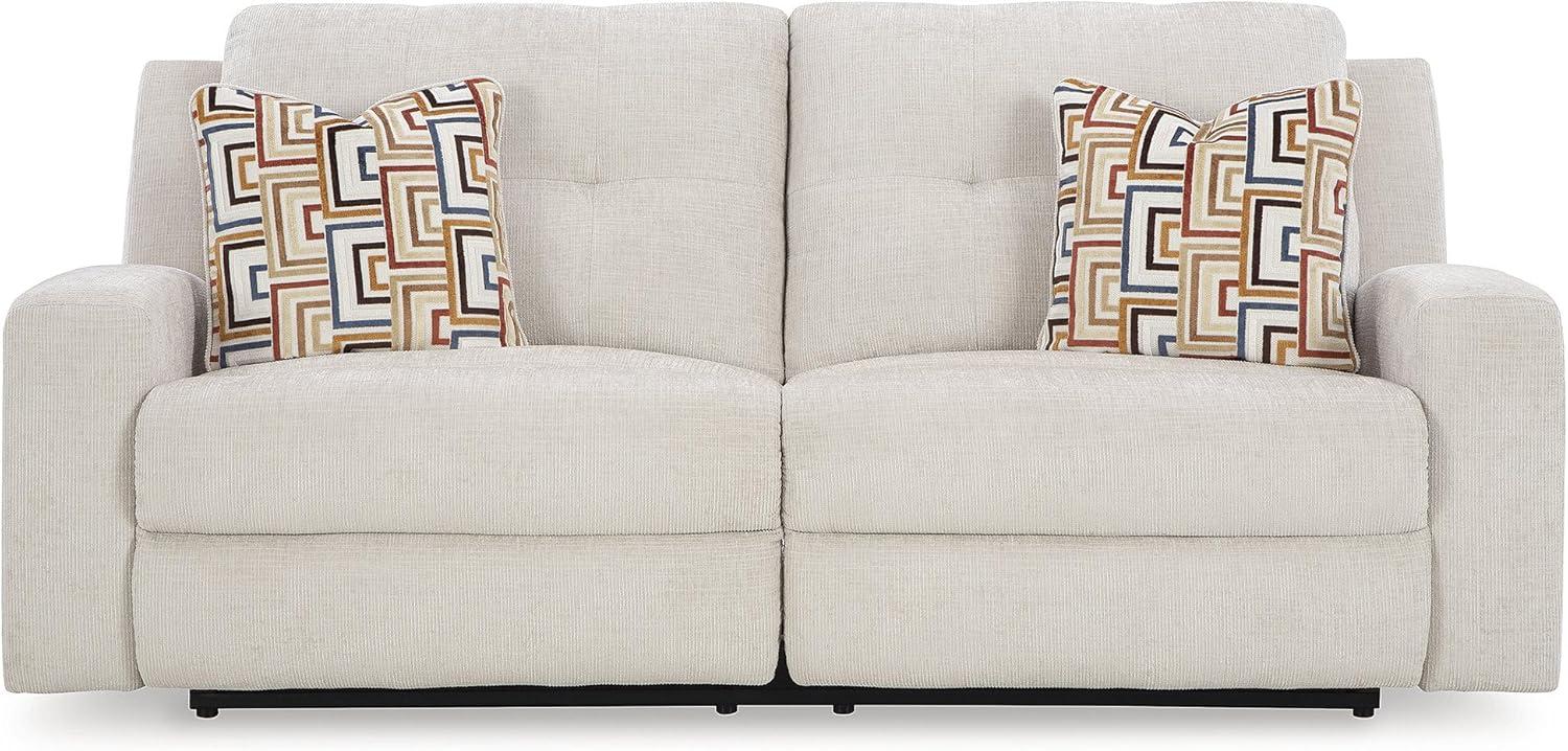 Stone Gray Tufted Fabric Manual Reclining Sofa with Track Arms