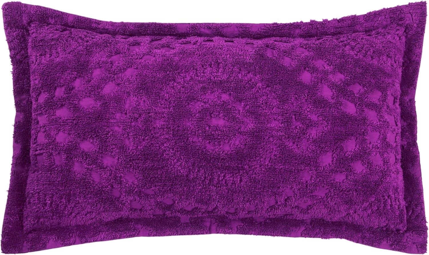 King Rio Collection 100% Cotton Tufted Unique Luxurious Floral Design Pillow Sham Plum - Better Trends