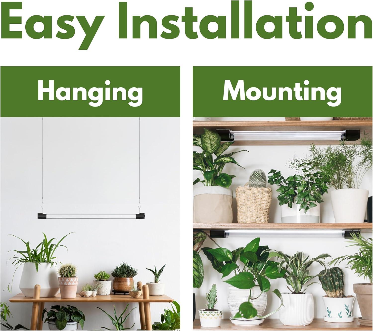 BoostGro 4FT LED Grow Light, Full Spectrum with Enriched Red Light, Linkable Design, for Indoor Plants and Gardening (1-pack)