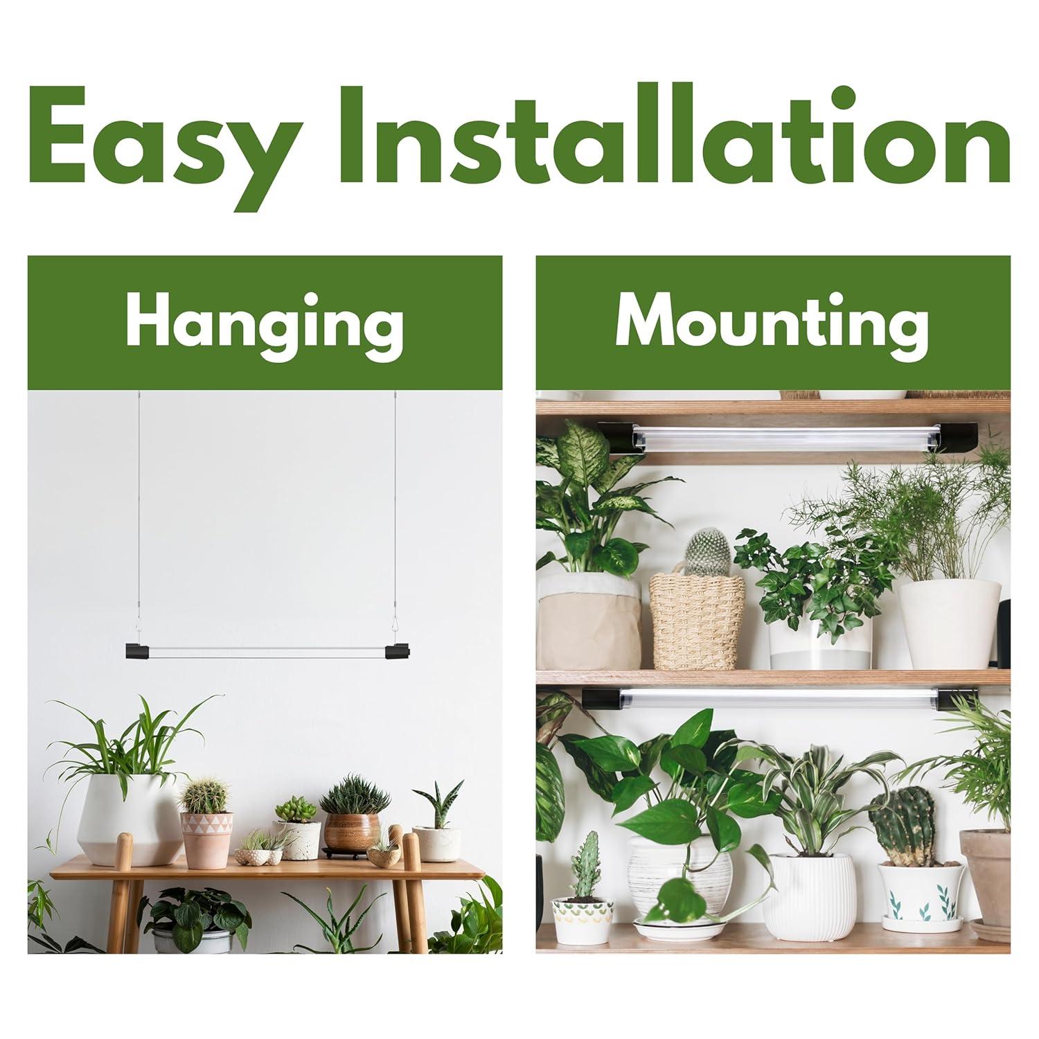 BoostGro 4FT LED Grow Light, Full Spectrum with Enriched Red Light, Linkable Design, for Indoor Plants and Gardening (1-pack)