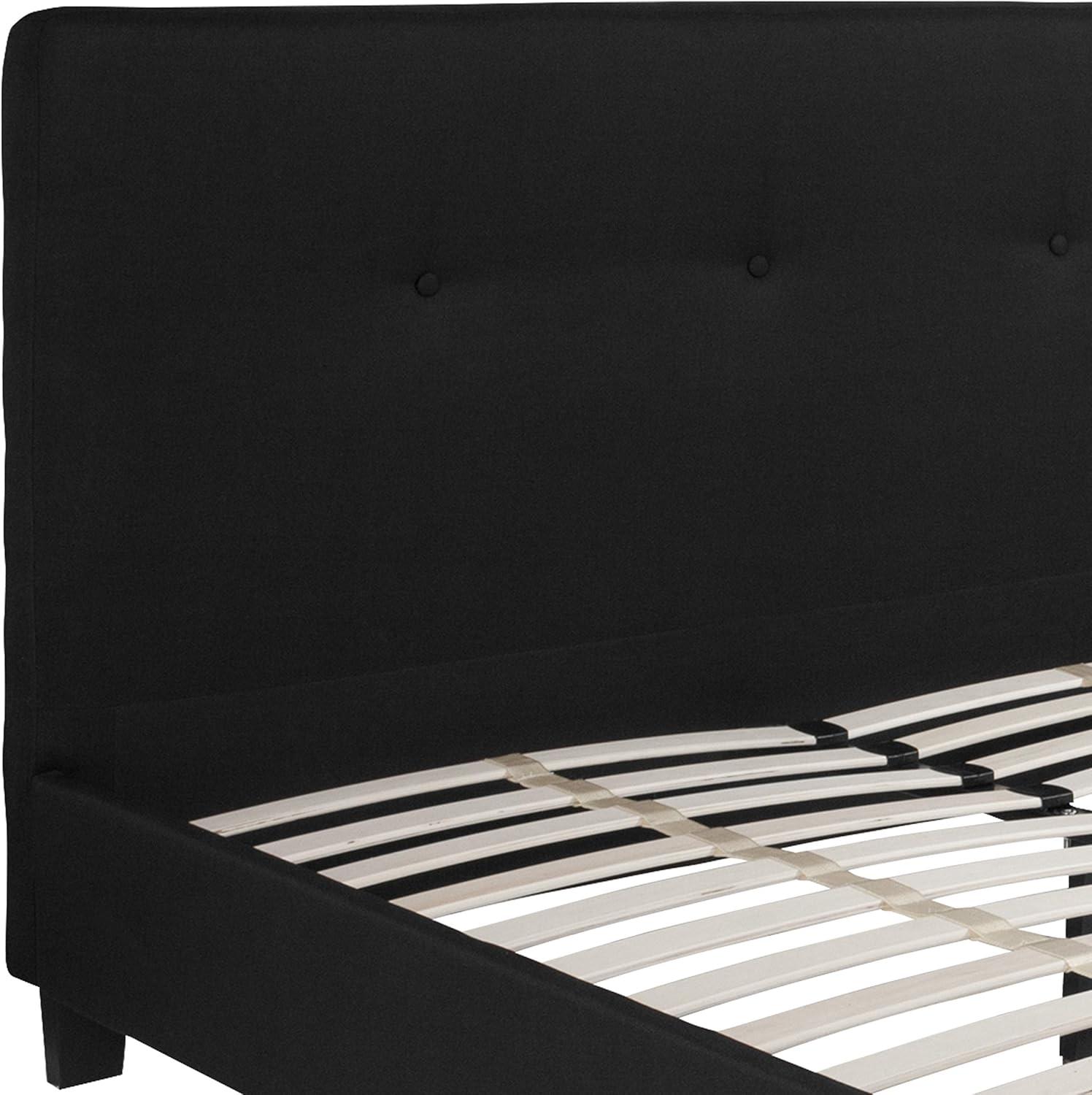 Flash Furniture Tribeca Queen Size Tufted Upholstered Platform Bed in Light Gray Fabric