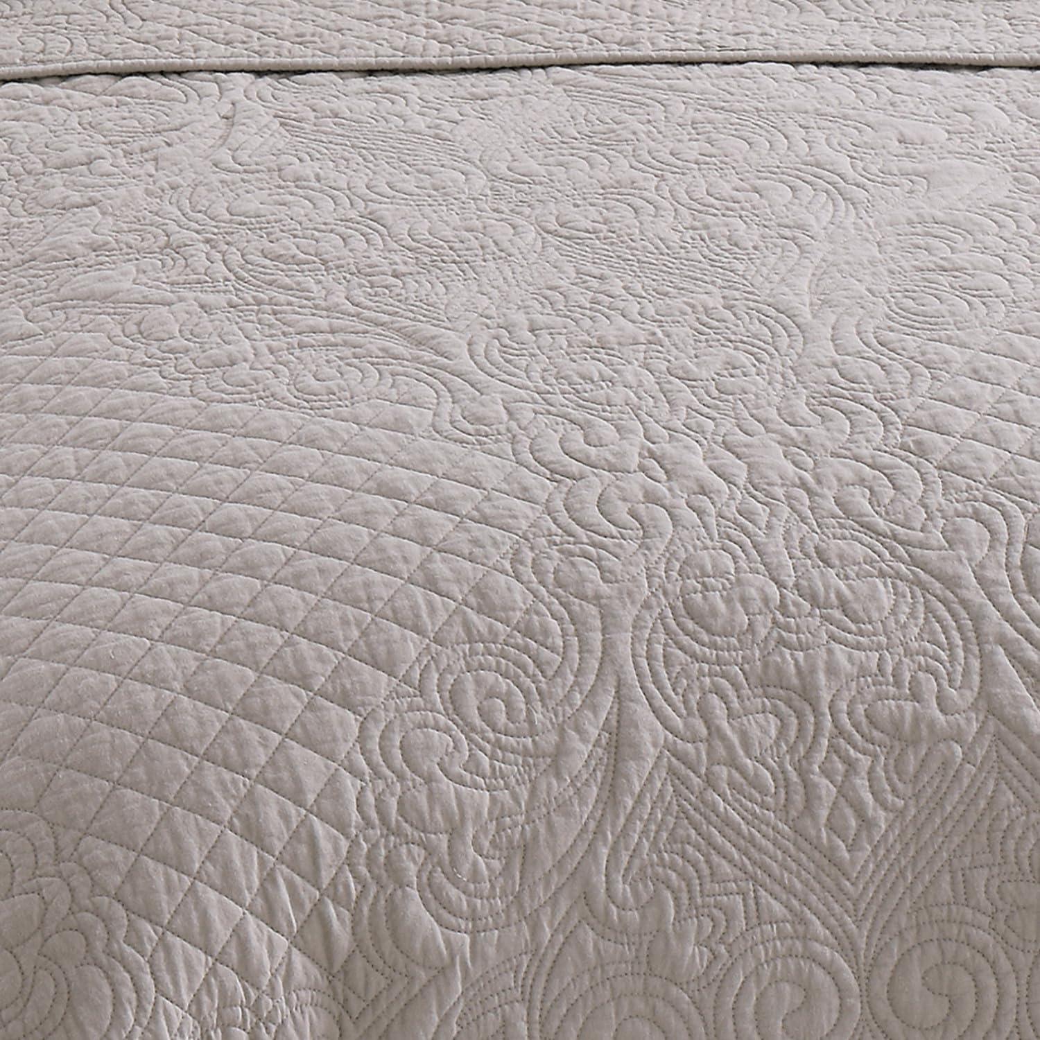 French Tile Scalloped Quilt Set Cotton Standard Quilt Set