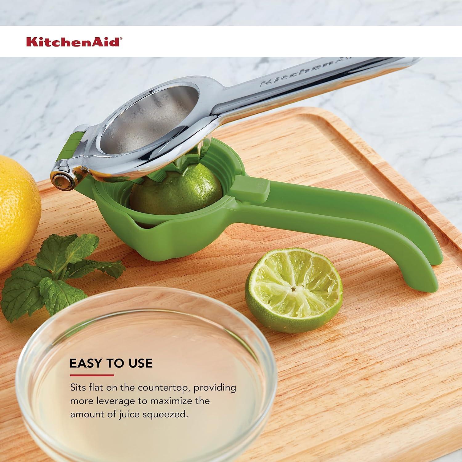 Green Aluminum Citrus Juice Press with Seed Catcher