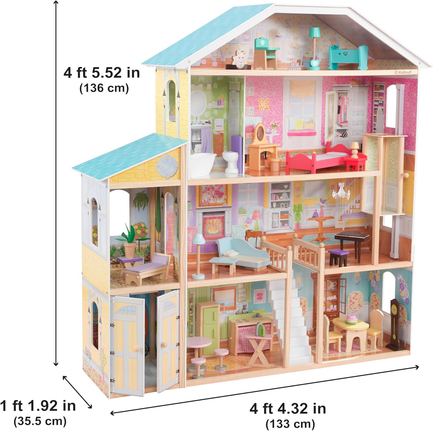 KidKraft Majestic Mansion Wooden Dollhouse with 34 Accessories