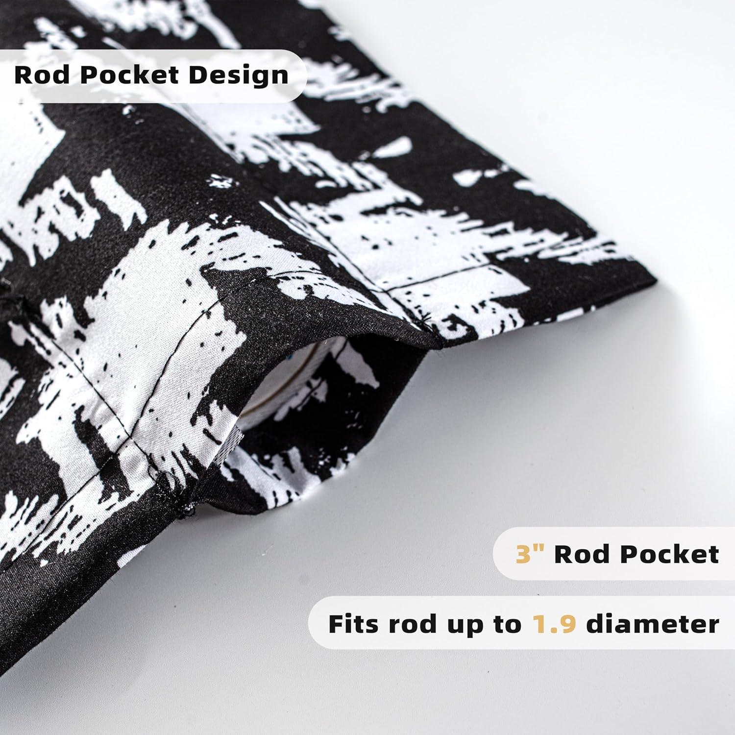 DriftAway Houndstooth Check Plaid Window Valances Black and White Farmhouse Window Treatment Decor Curtains Vintage Gingham Rod Pocket Valances for Kitchen Living Room Café Curtains 1 Panel