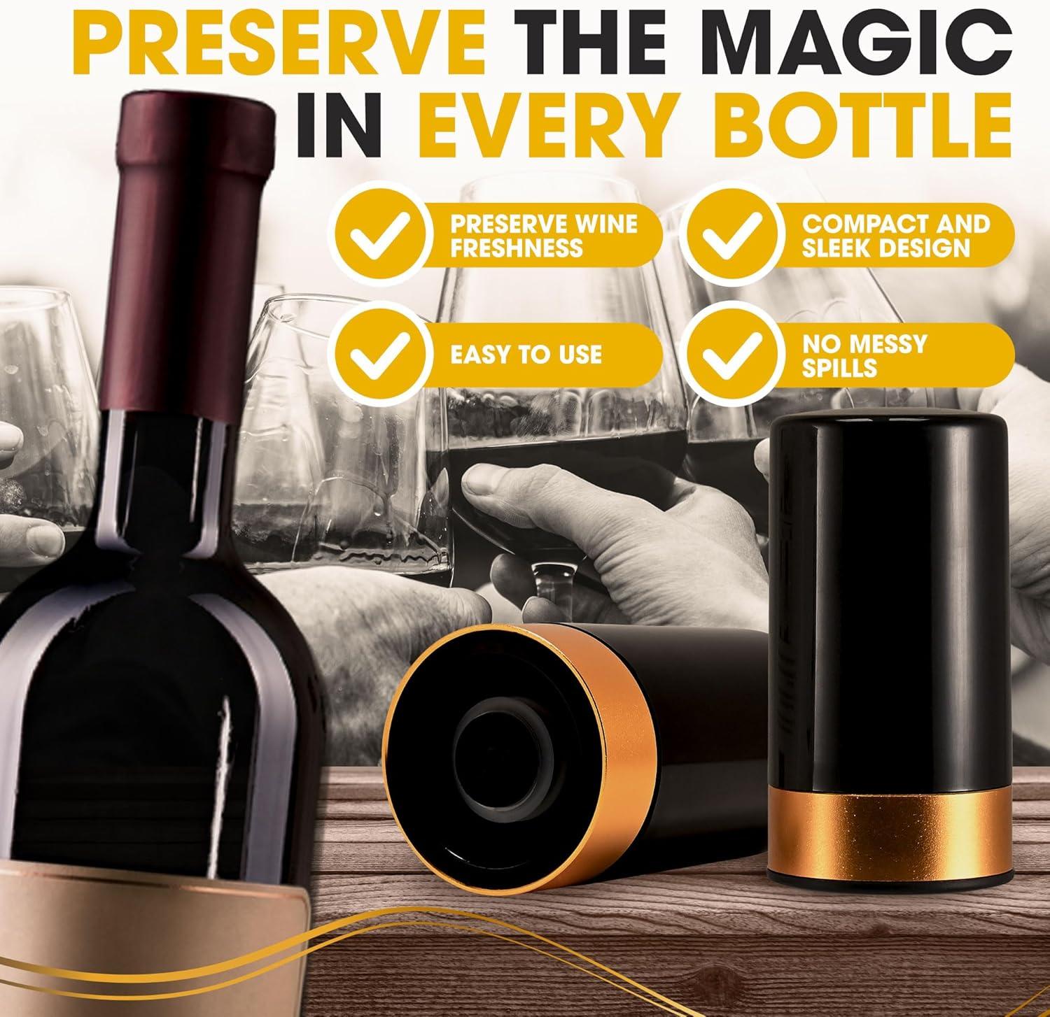 Berkware Automatic Vacuum Wine Bottle Preserver with Intelligent LED Display