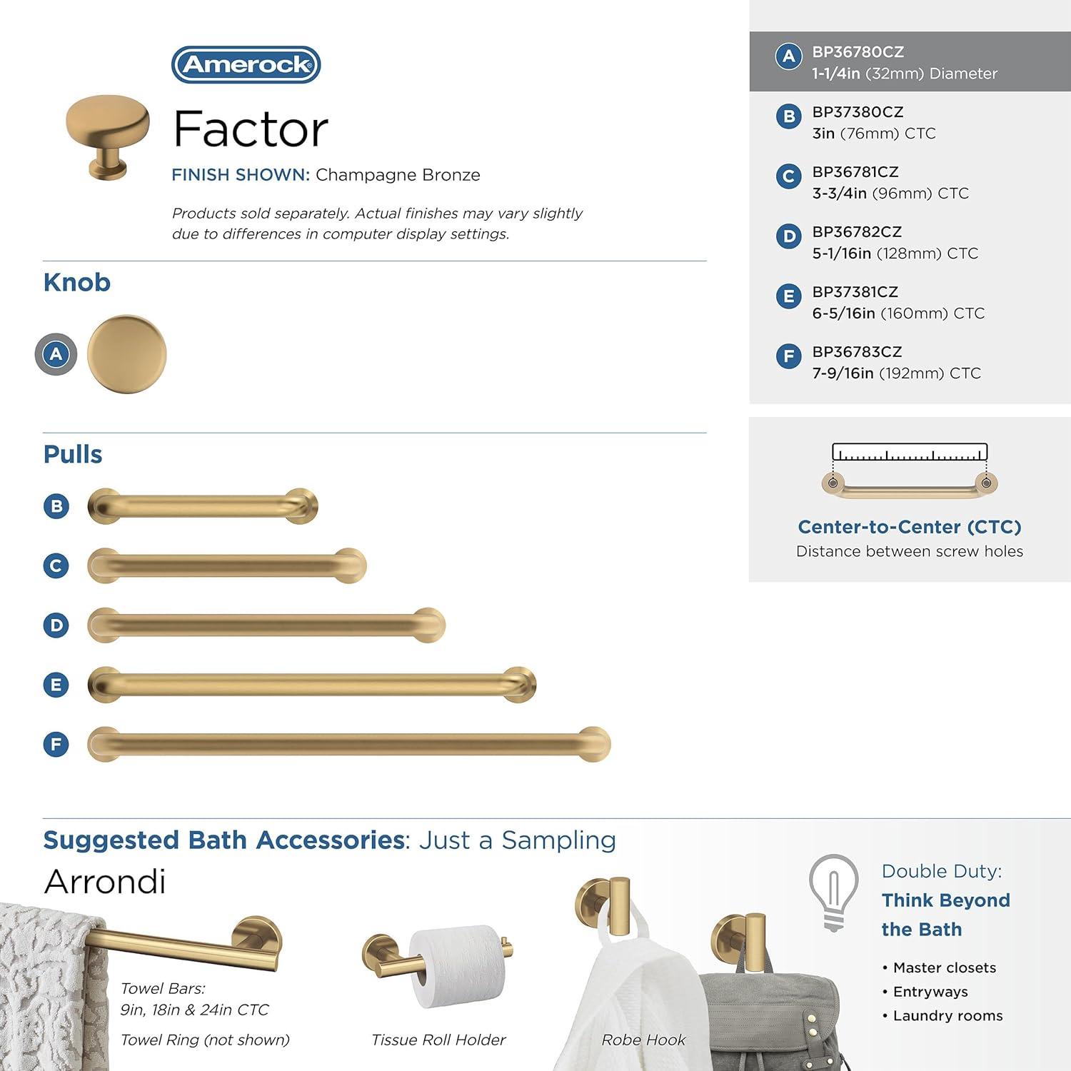 Factor 1 1/4" Diameter Round Knob