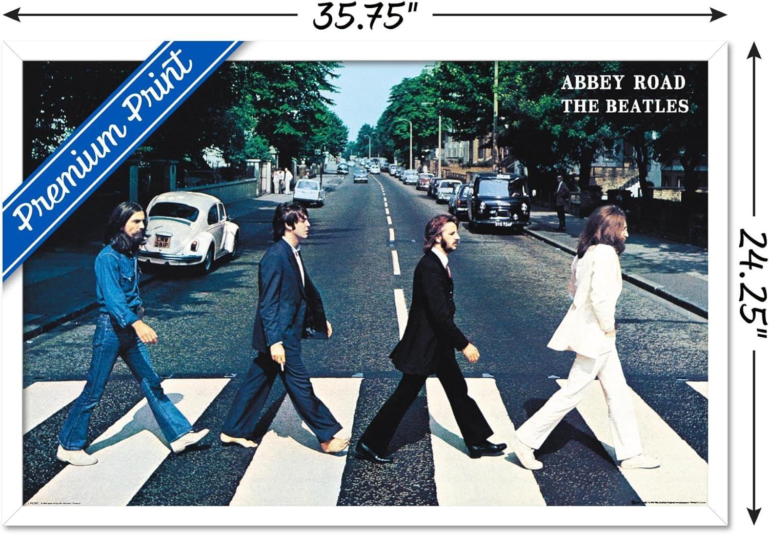 The Beatles - Abbey Road Wall Poster, 22.375" x 34", Framed