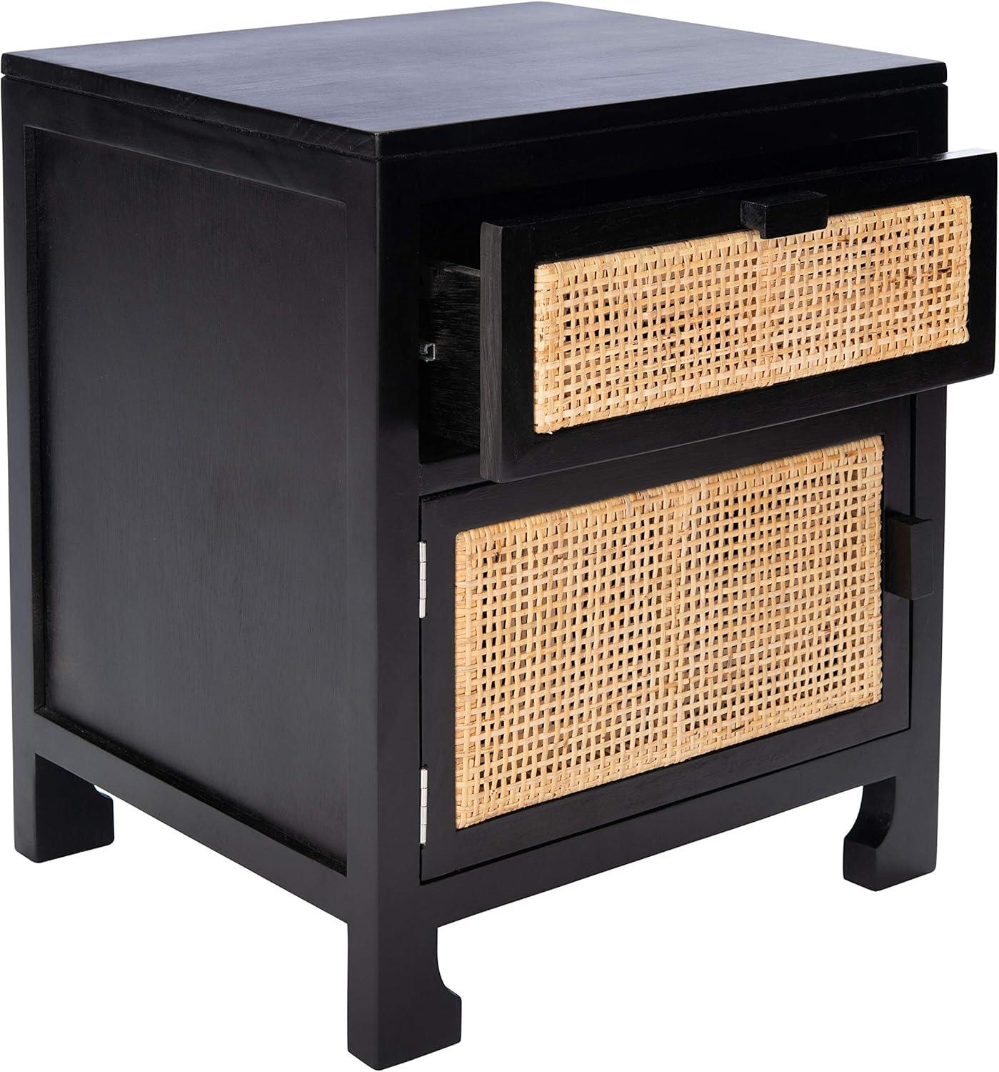 Miya 1 Drawer Nightstand - NST5012 - Black/Natural - Safavieh