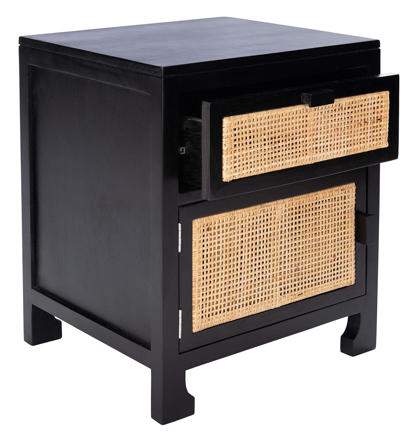 Miya 1 Drawer Nightstand - NST5012 - Black/Natural - Safavieh